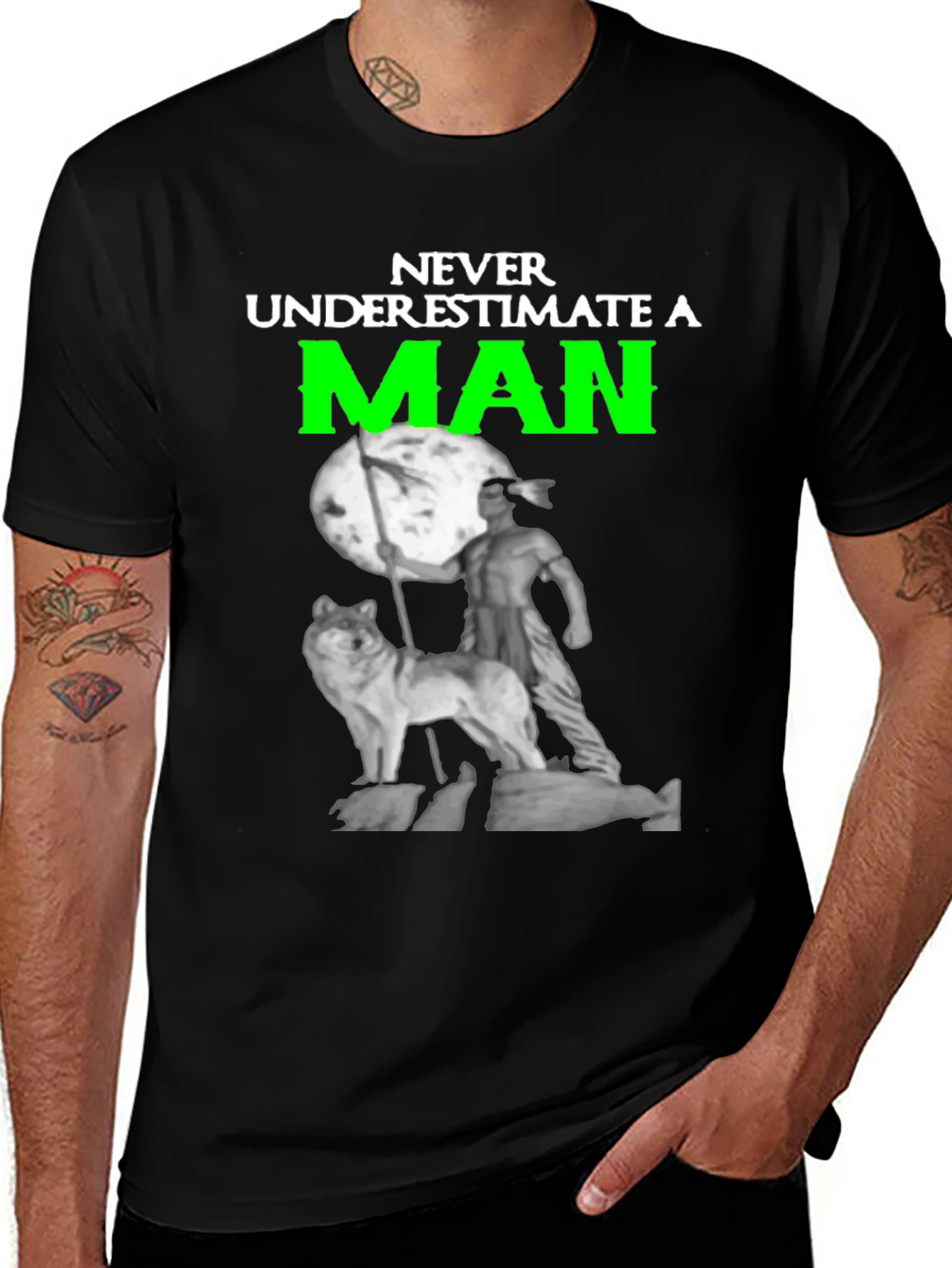 Variant 19 of Never Underestimate a Man Graphic T-Shirt