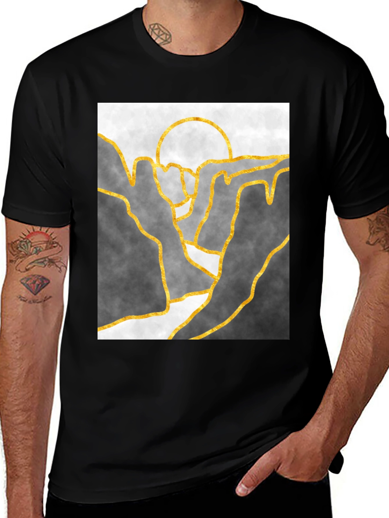 Variant 28 of Golden Mountainscape Graphic Tee