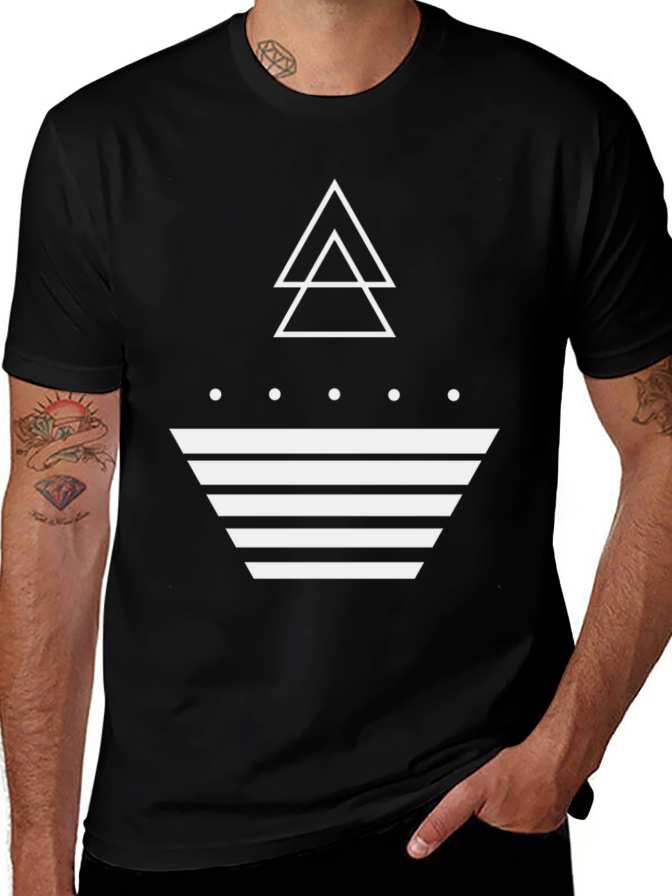 Variant 17 of Geometric Design Black T-Shirt