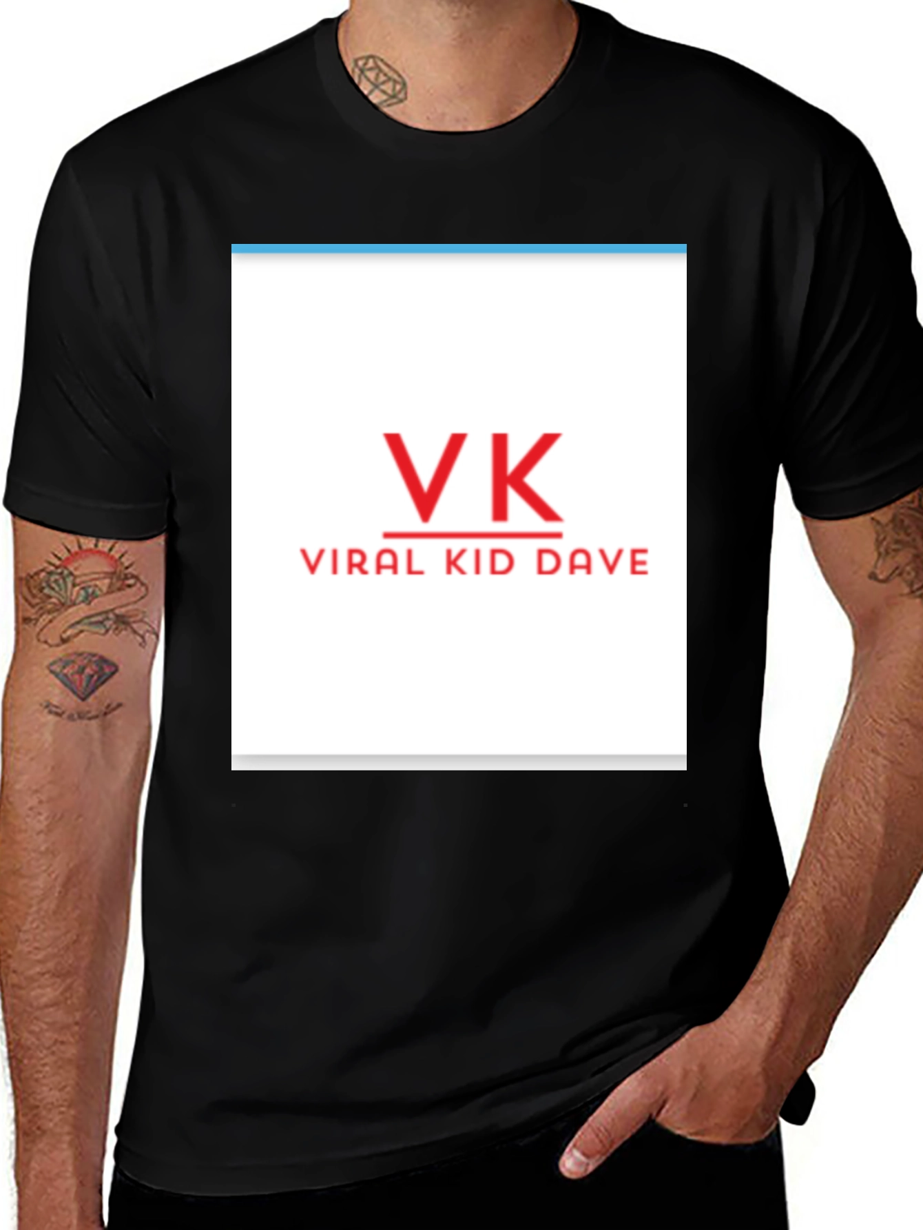 Viral Kid Dave VK Black T-Shirt