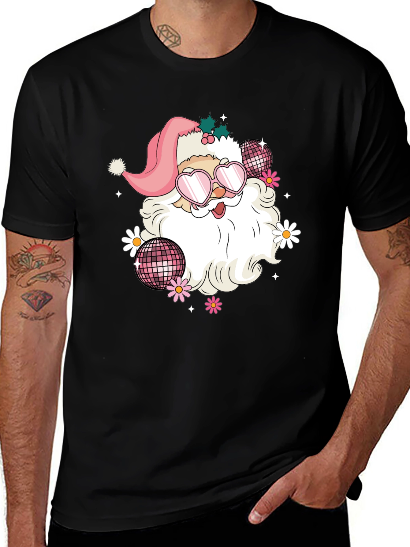 Retro Santa T-Shirt - Disco Vibes