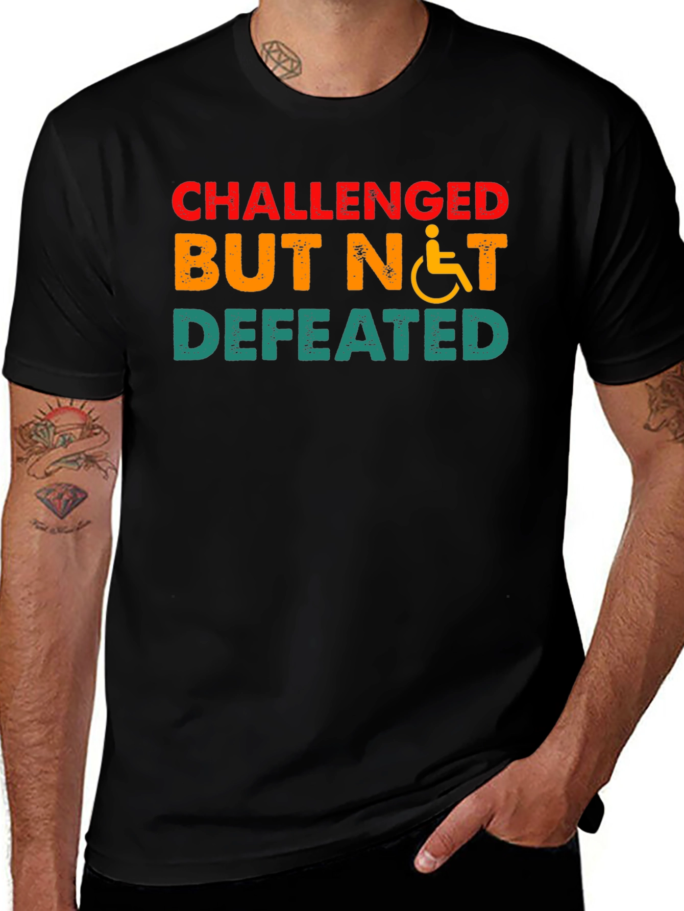 Challenged But Not Defeated T-Shirt Disability Awareness