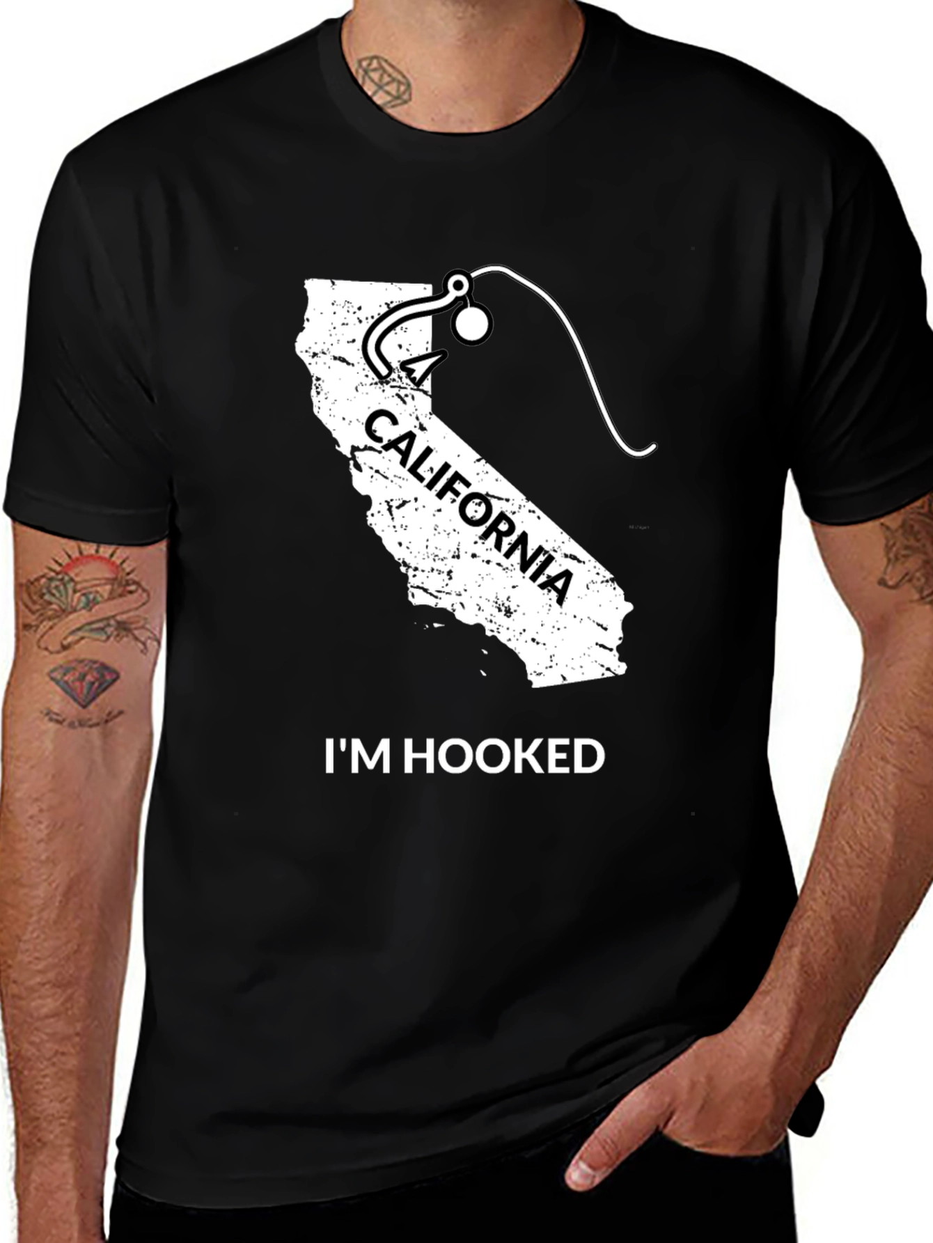 Variant 16 of California Fishing Hooked T-Shirt