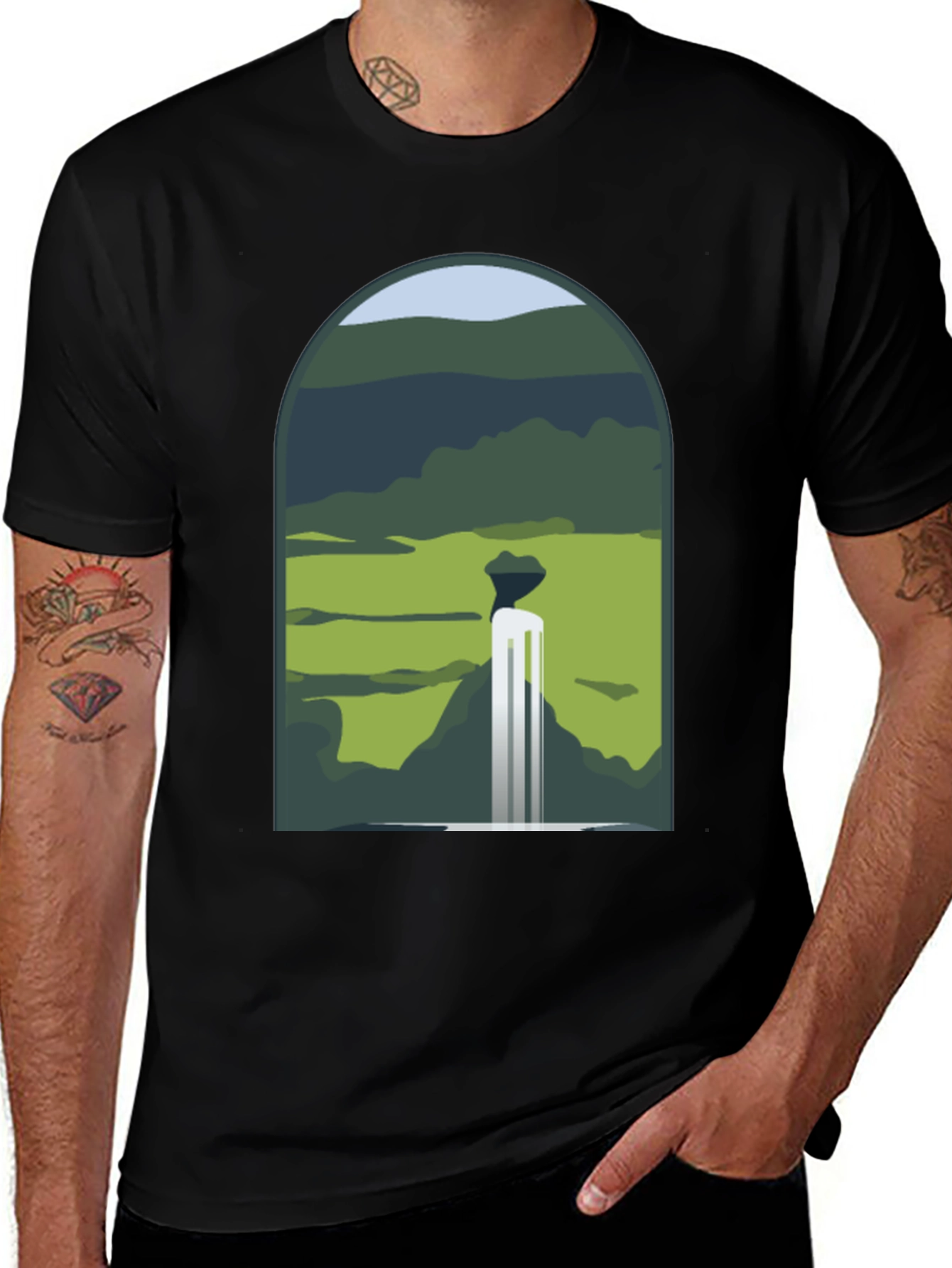 Variant 10 of Waterfall Graphic Print Tee