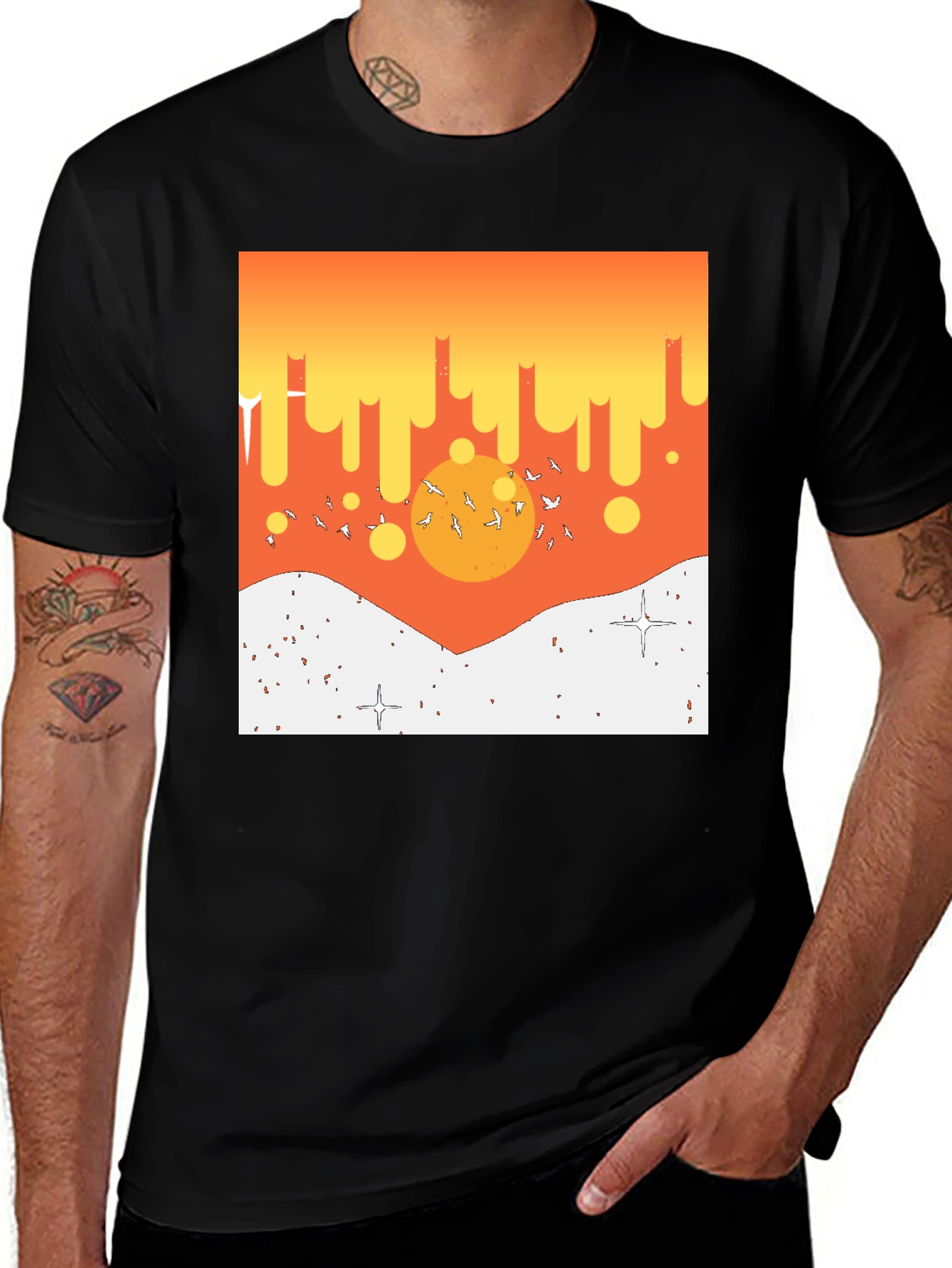 Variant 29 of Sunset Scene Graphic Print T-Shirt