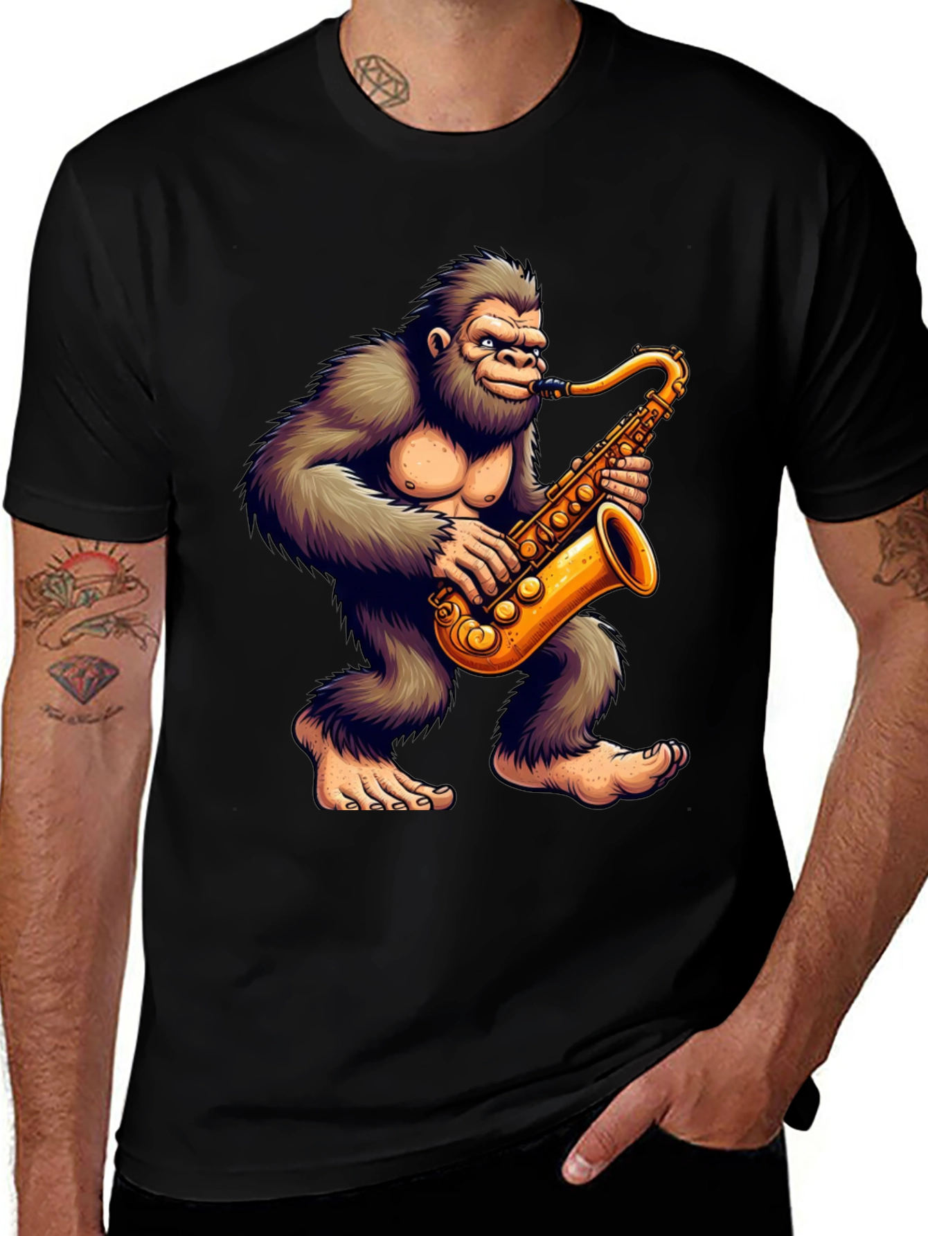 Variant 6 of Gorilla Saxophone Player Graphic T-Shirt