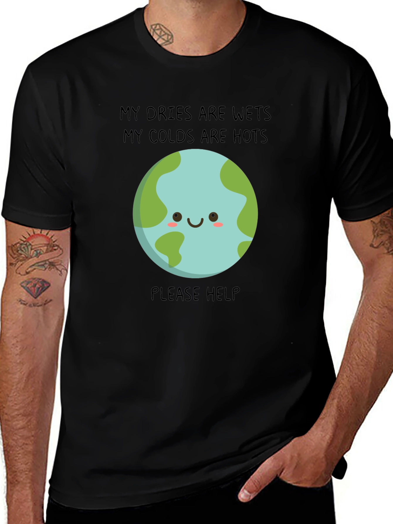 Earth Needs Help T-Shirt - Climate Change Awareness Tee