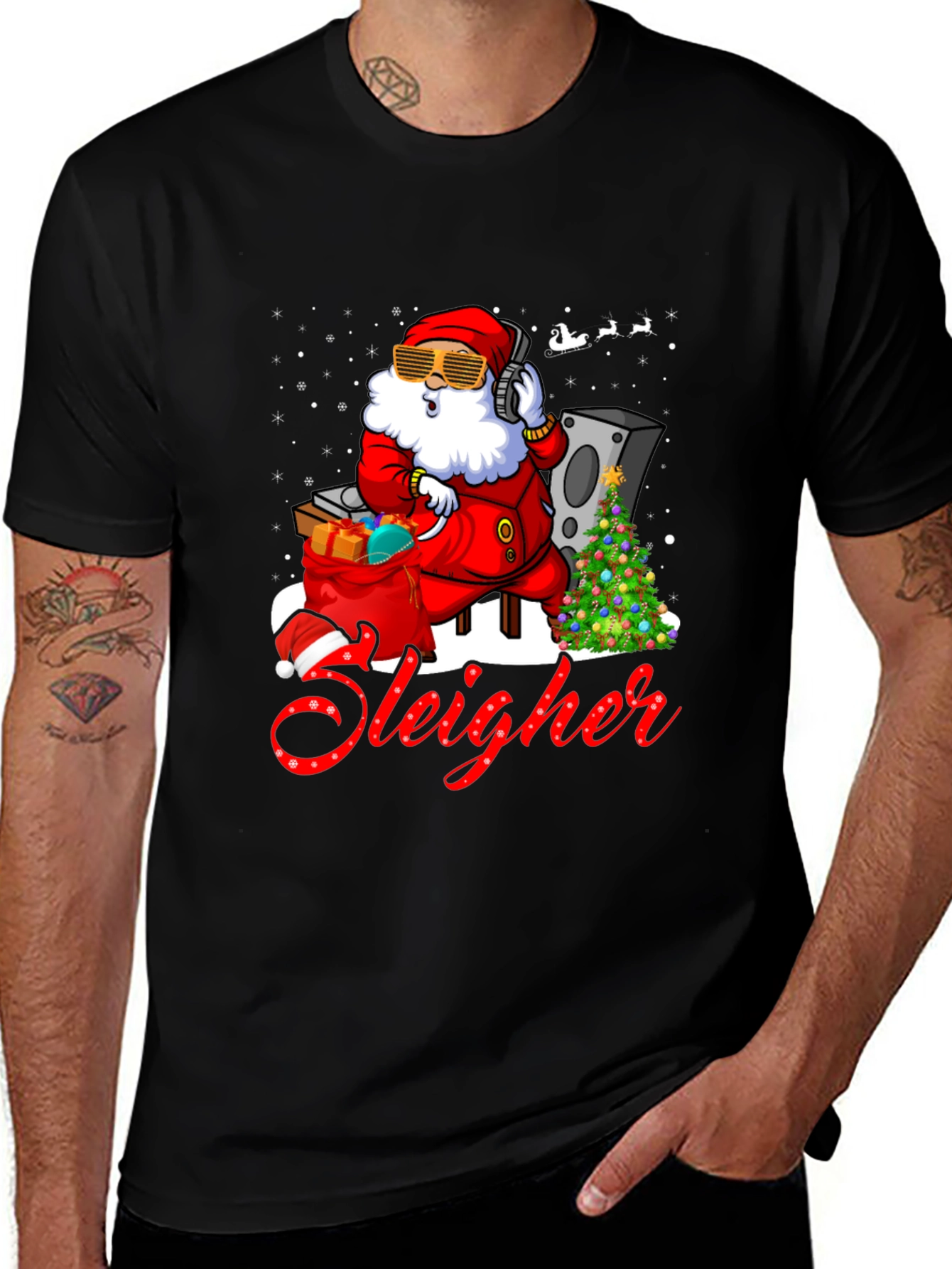 DJ Santa "Sleigher" Graphic T-Shirt