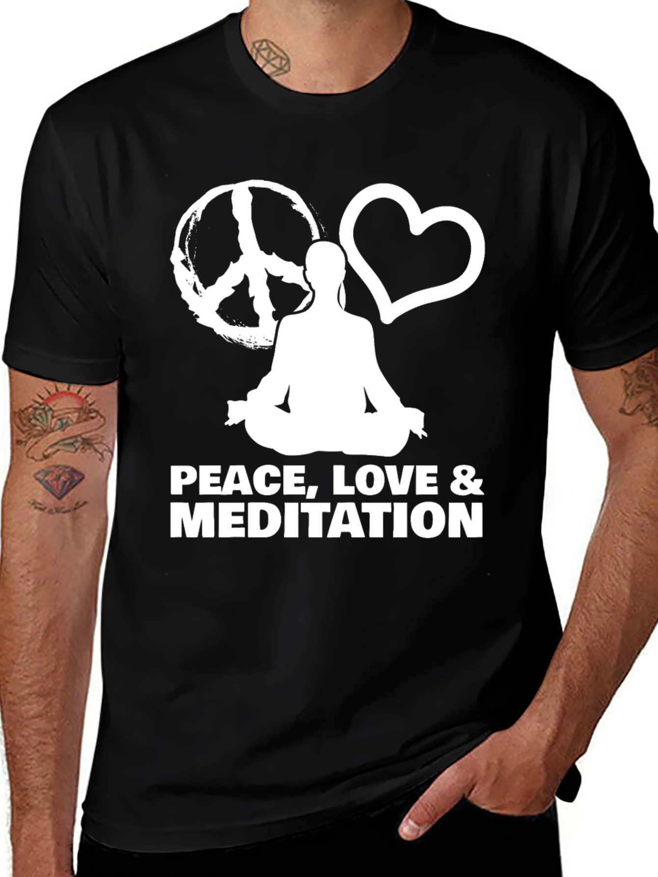 Variant 22 of Peace, Love & Meditation Graphic T-Shirt