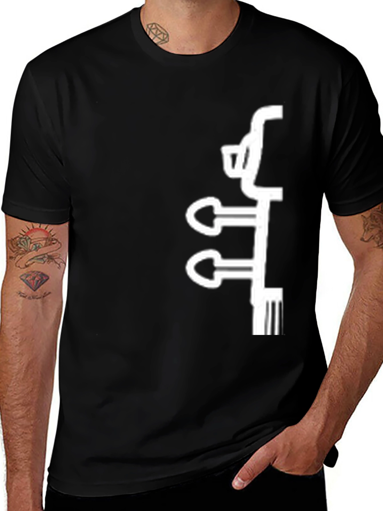 Variant 11 of Abstract Guitar Headstock Black T-Shirt
