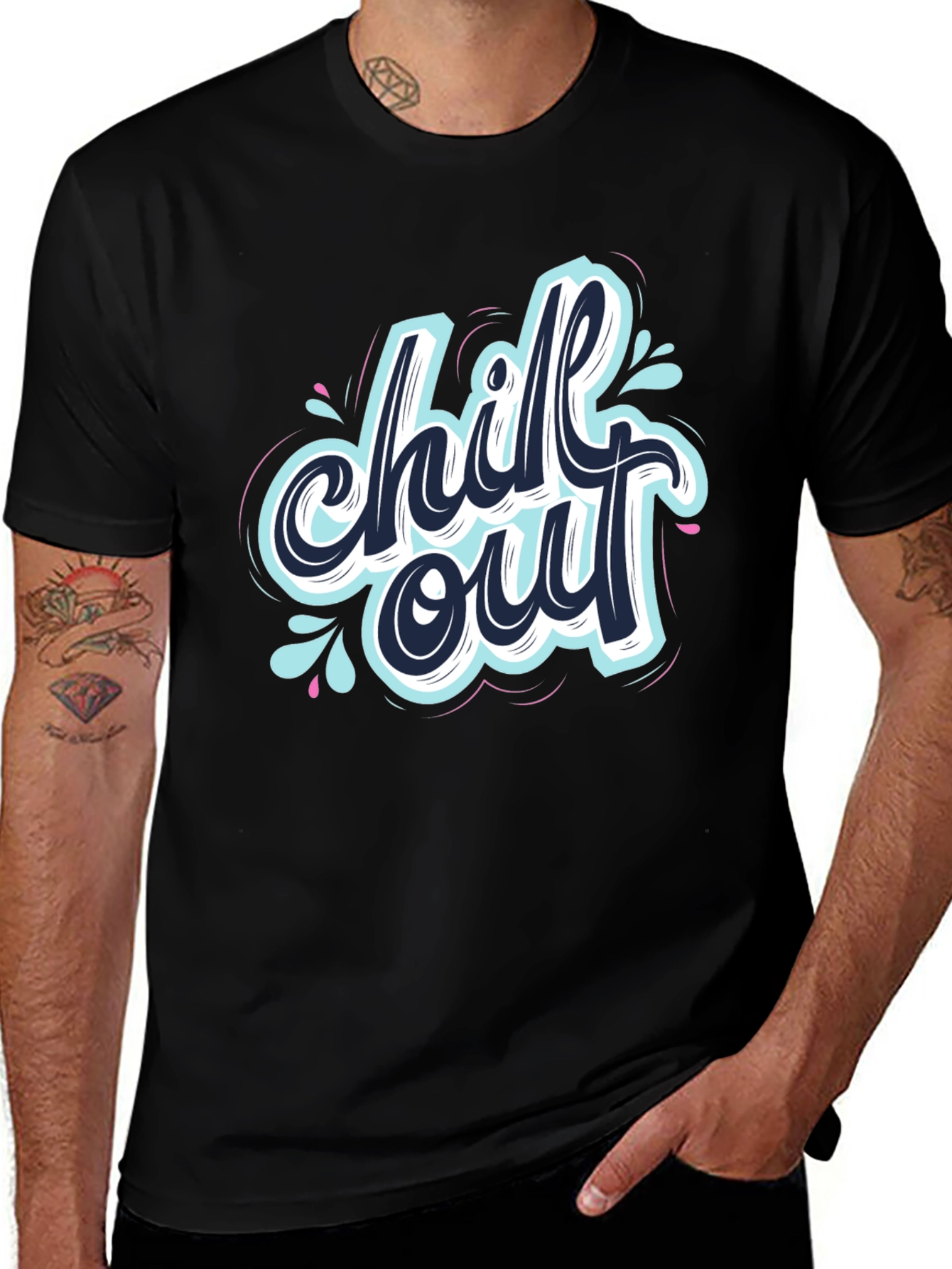 Variant 19 of Chill Out Graphic Tee - Relaxed Style