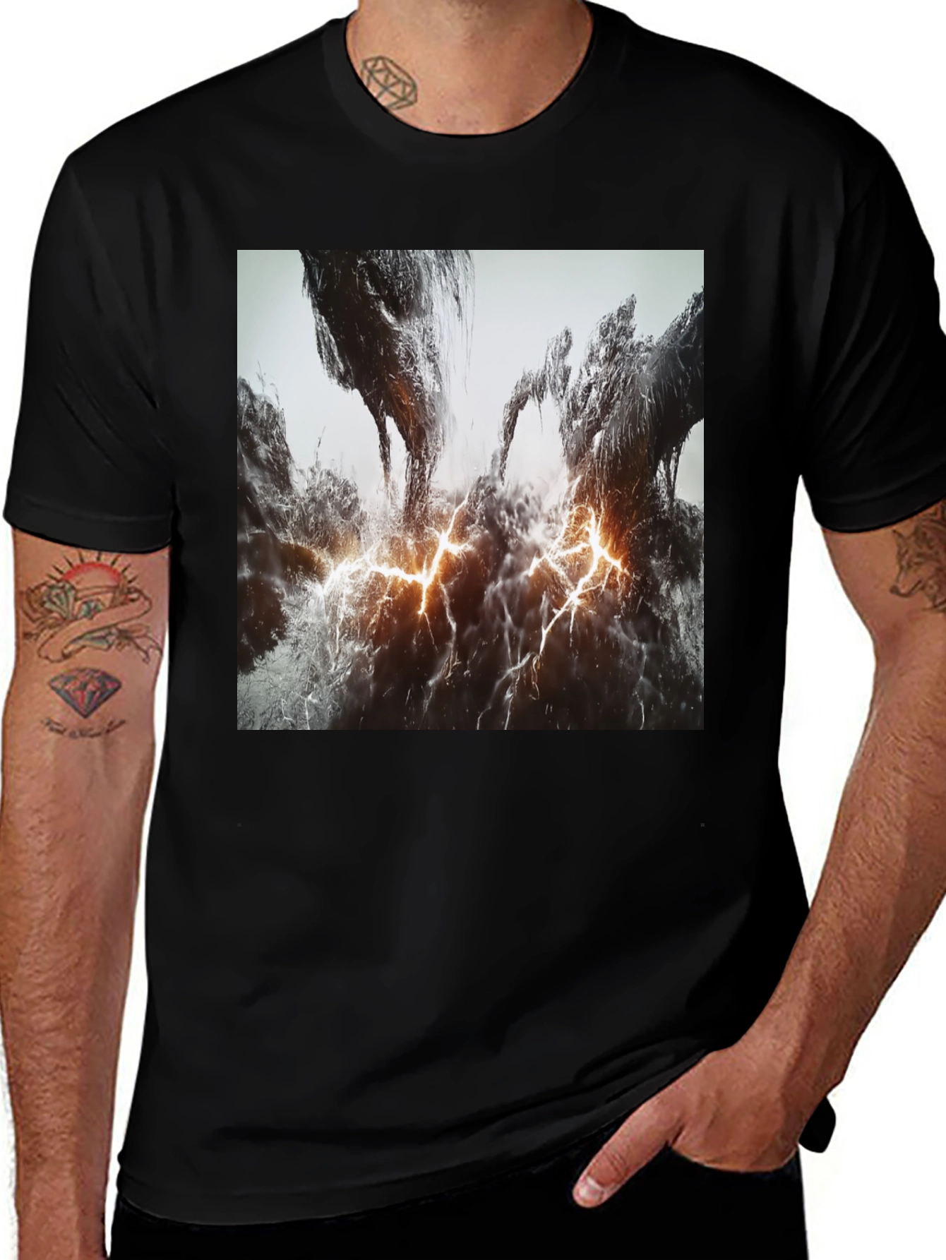 Variant 11 of Electrifying Abstract Art Black T-Shirt