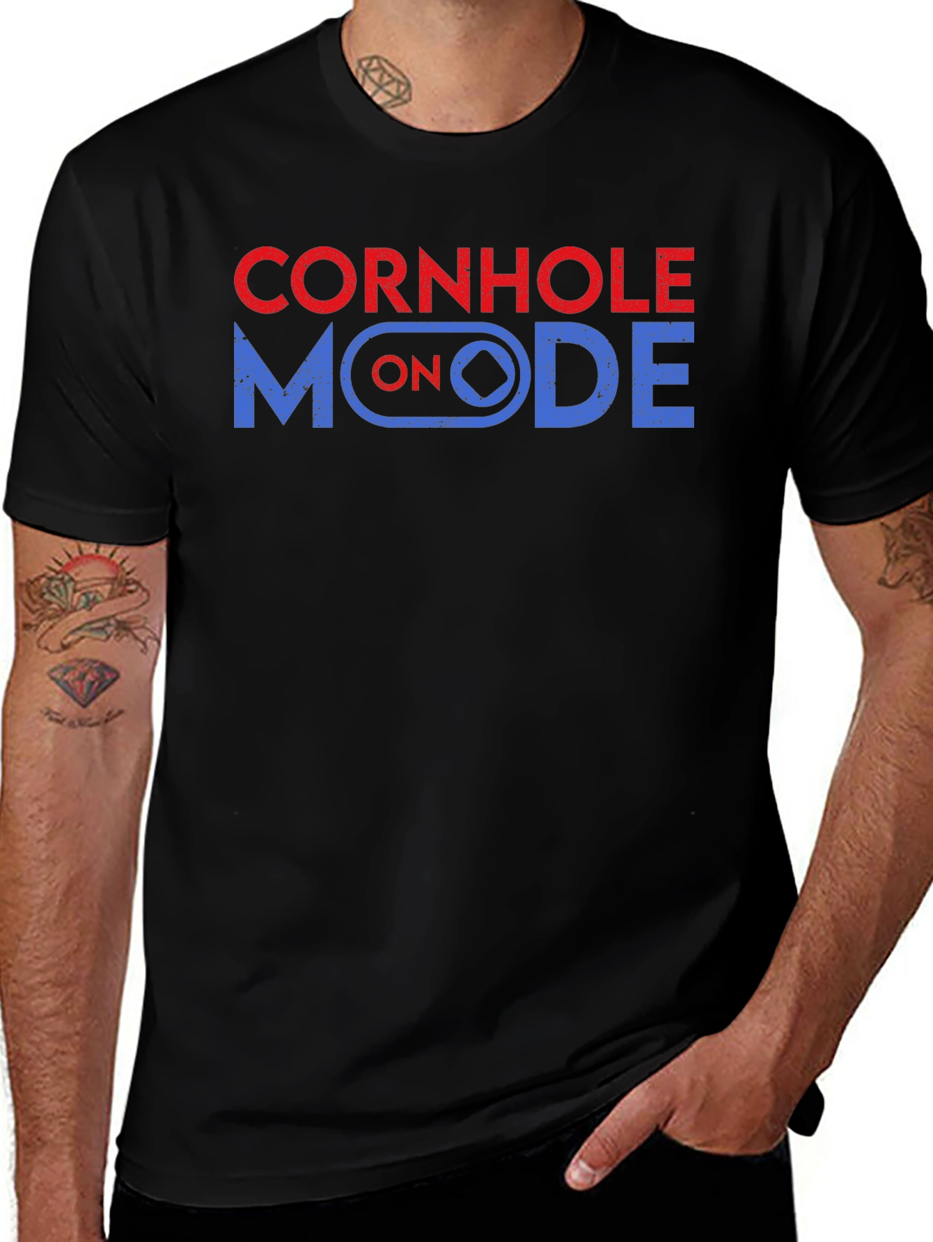 Variant 24 of Cornhole Mode On T-Shirt - Black