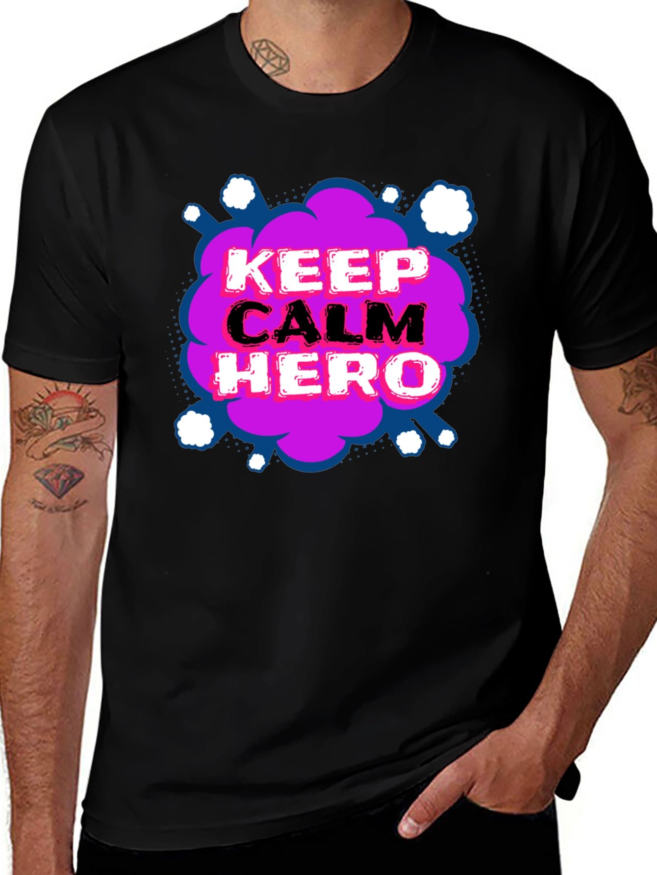 Variant 28 of Keep Calm Hero T-Shirt - Fun Graphic Tee