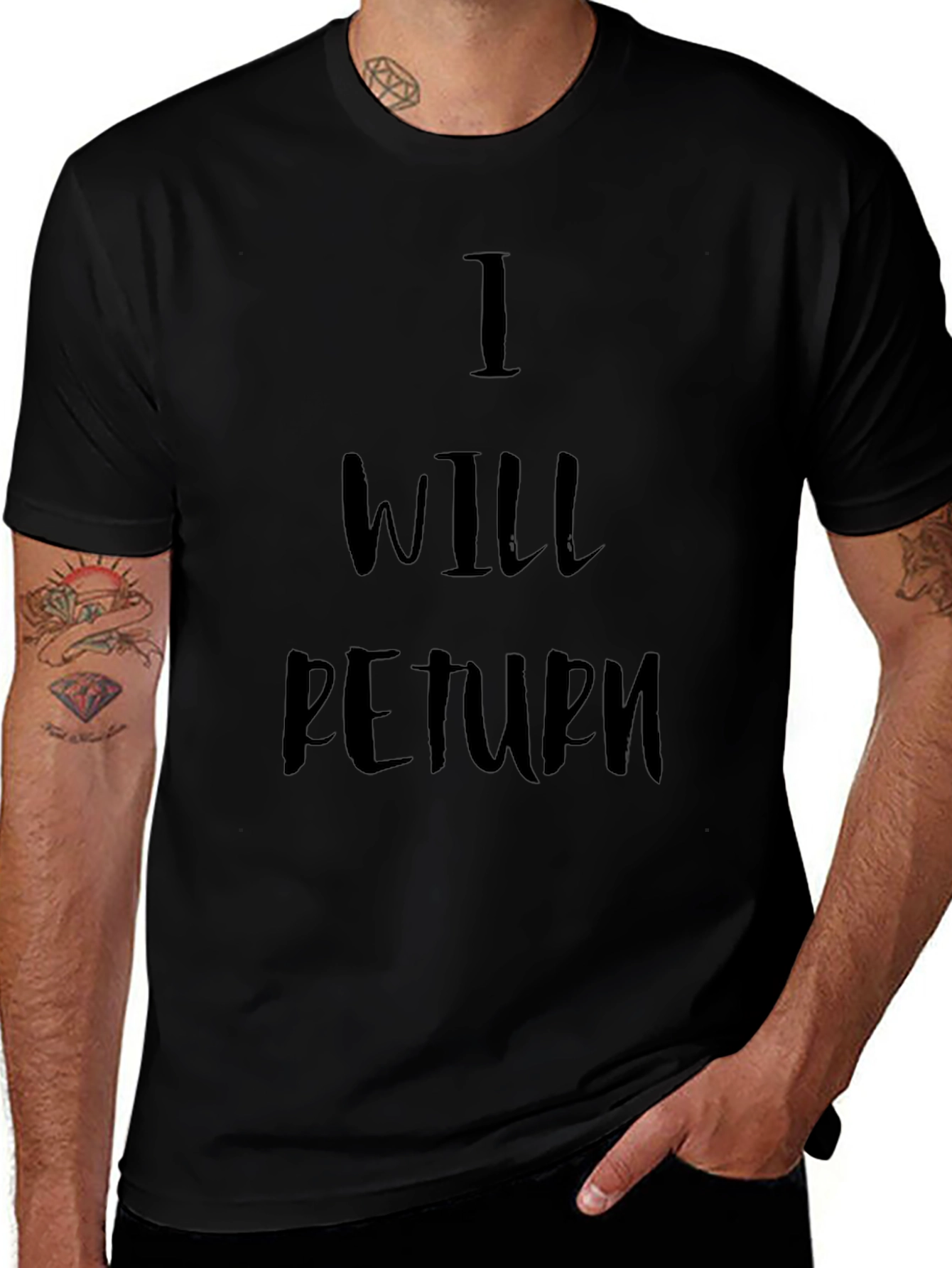 Variant 12 of I Will Return Black Graphic Tee