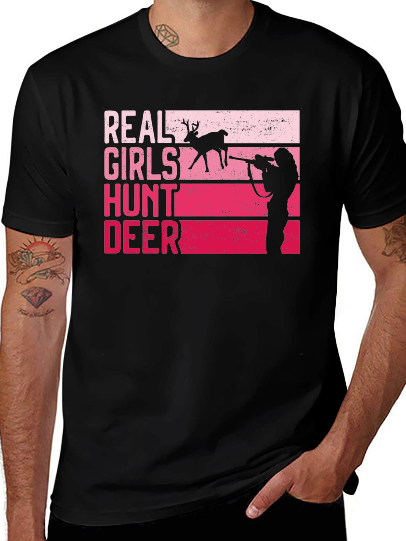 Variant 29 of Real Girls Hunt Deer Graphic T-Shirt