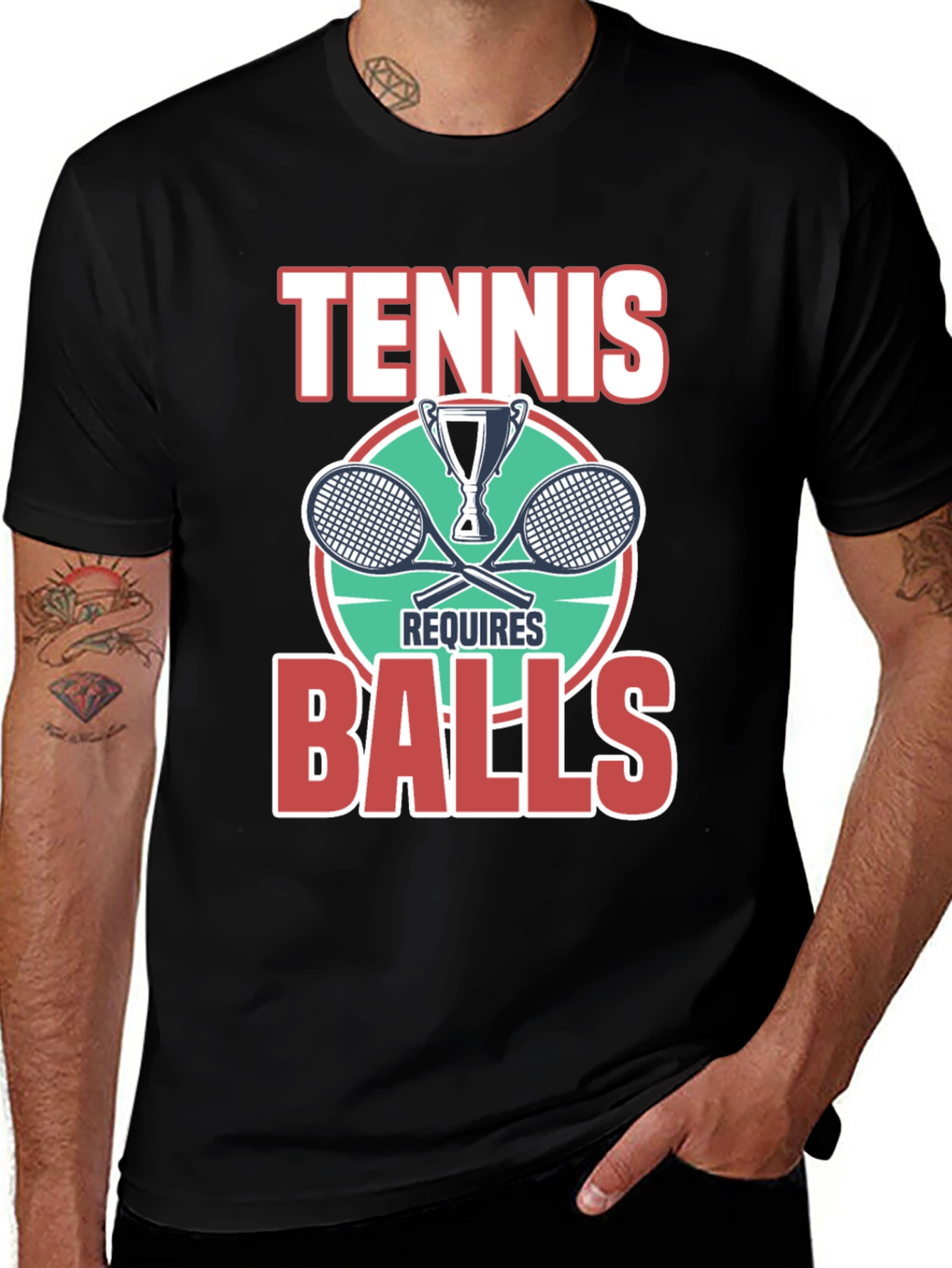 Variant 23 of Tennis Requires Balls Graphic T-Shirt