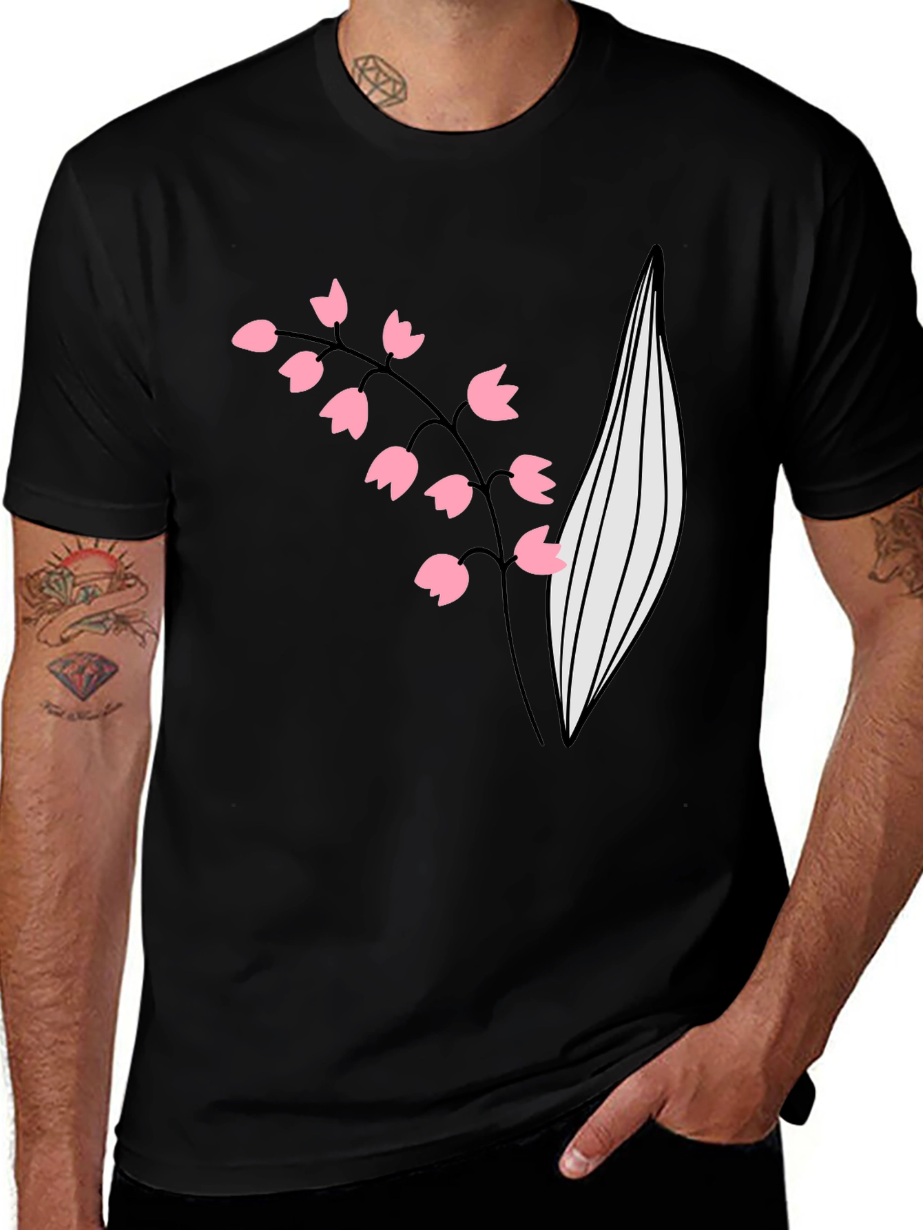 Variant 21 of Lily of the Valley Graphic Tee - Black