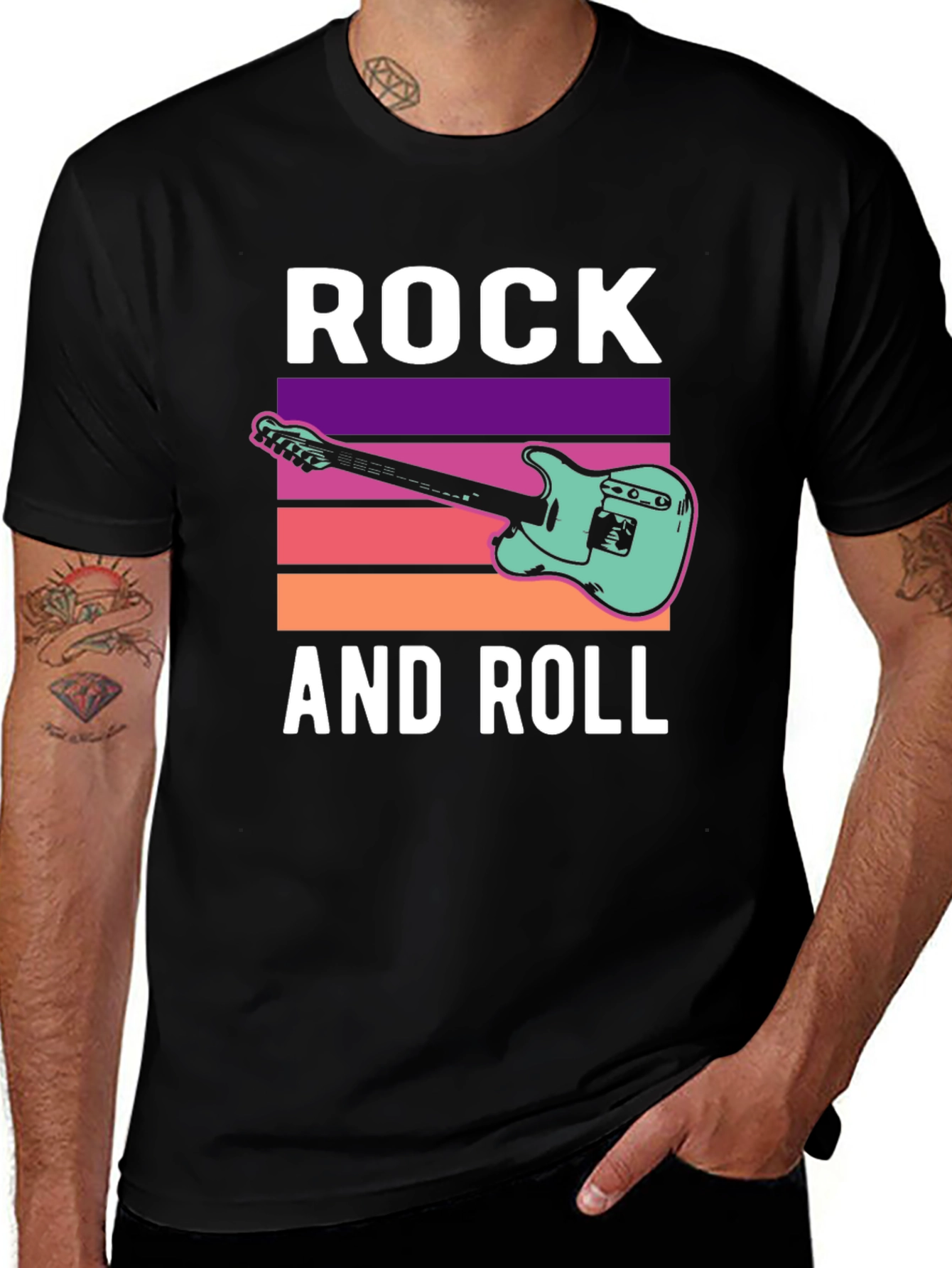 Variant 17 of Rock and Roll Guitar Graphic T-Shirt