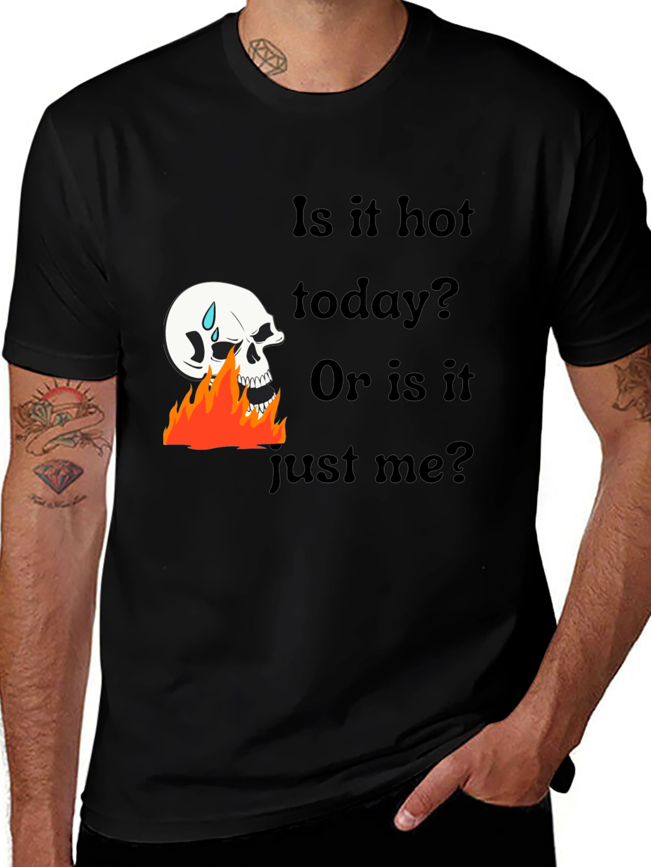 Variant 26 of Hot Today Skull Graphic Tee - Funny Sarcastic Men's T-Shirt