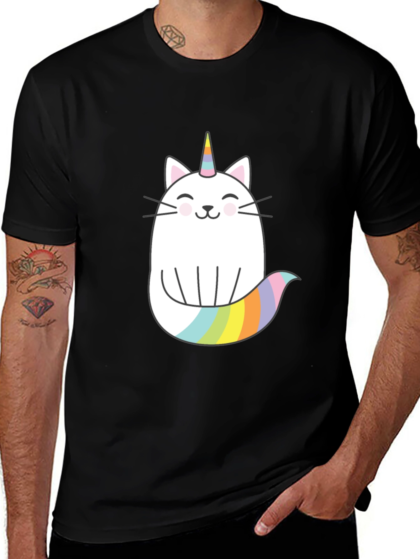 Variant 8 of Unicat Rainbow Tail T-Shirt