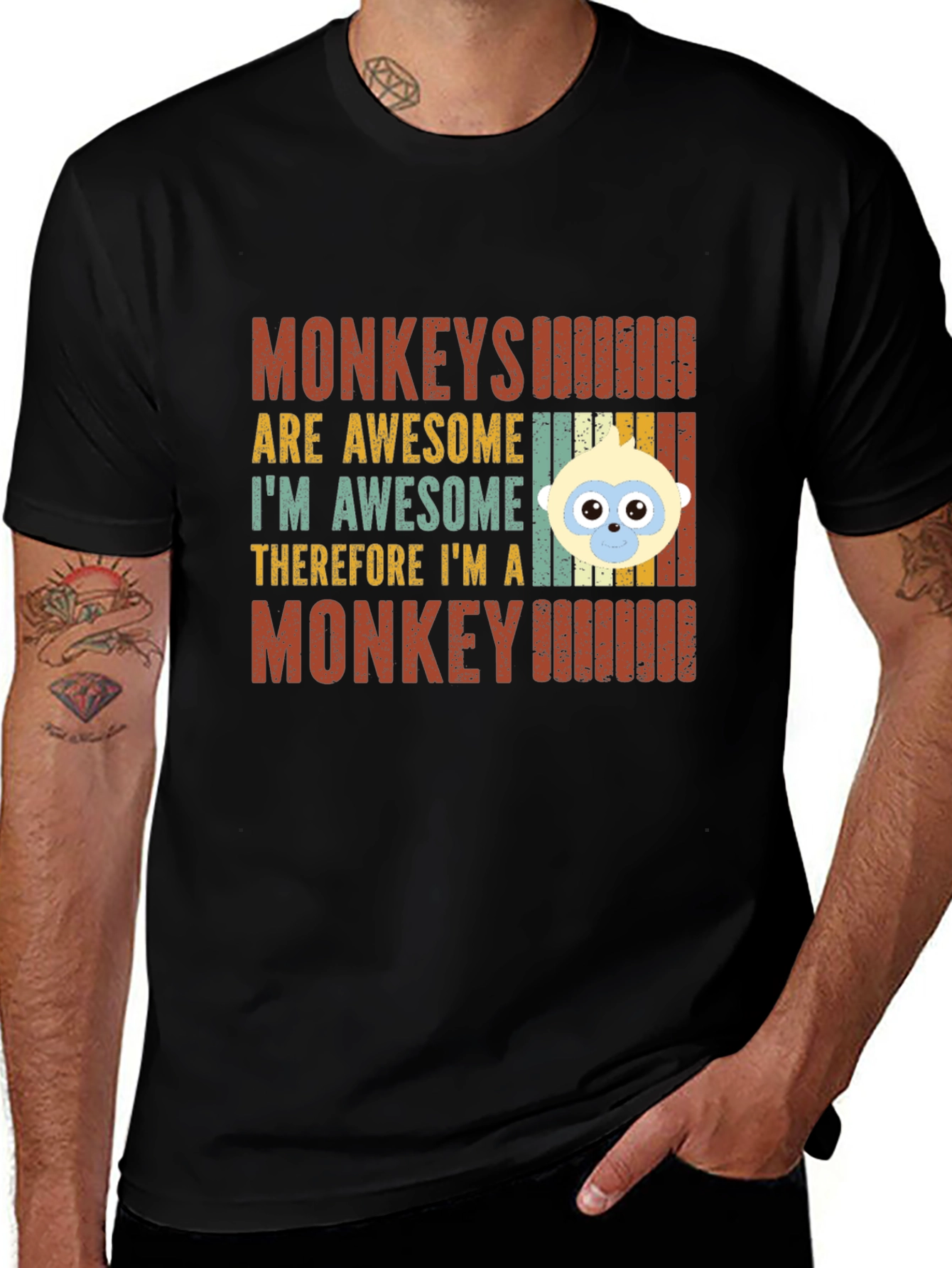 Variant 10 of Monkeys Are Awesome Graphic Tee - Funny Animal T-Shirt