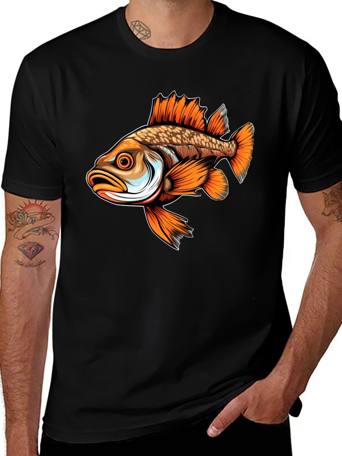 Variant 14 of Bass Fish Graphic T-Shirt, Angler Apparel