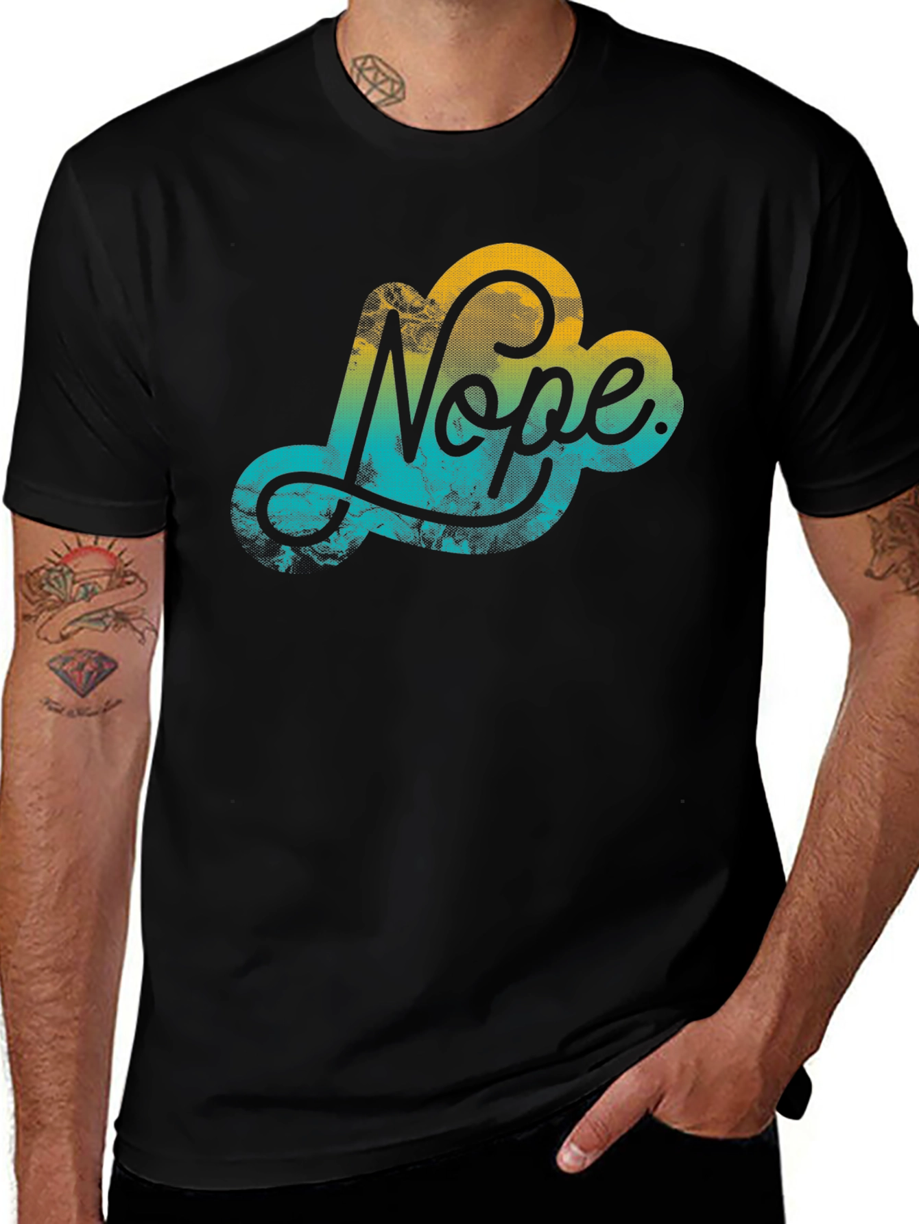 Variant 27 of Nope Cloud Graphic Black T-Shirt