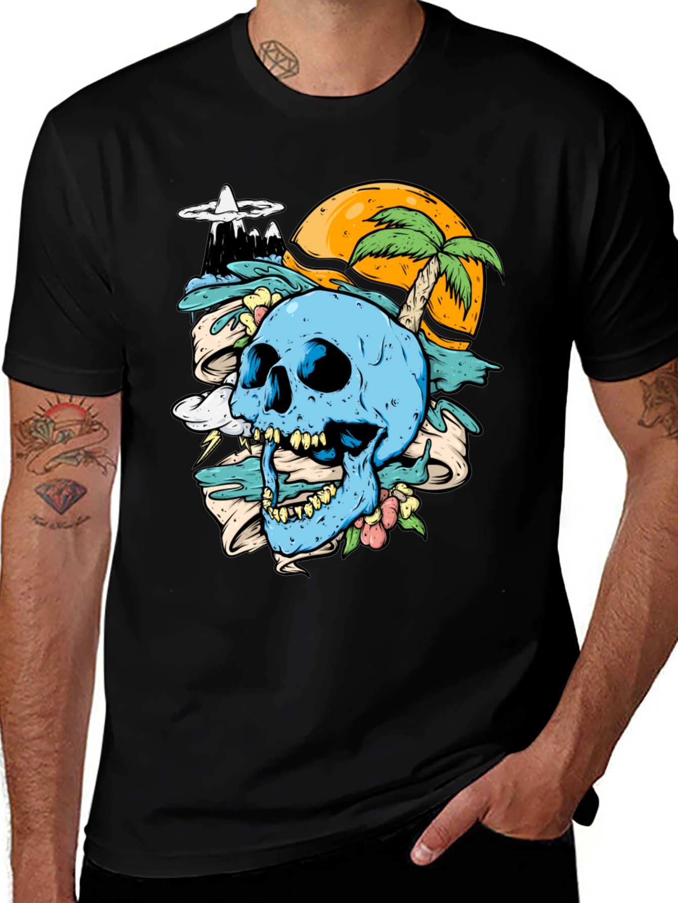 Variant 4 of Skull Island Graphic T-Shirt - Men's Black Tee