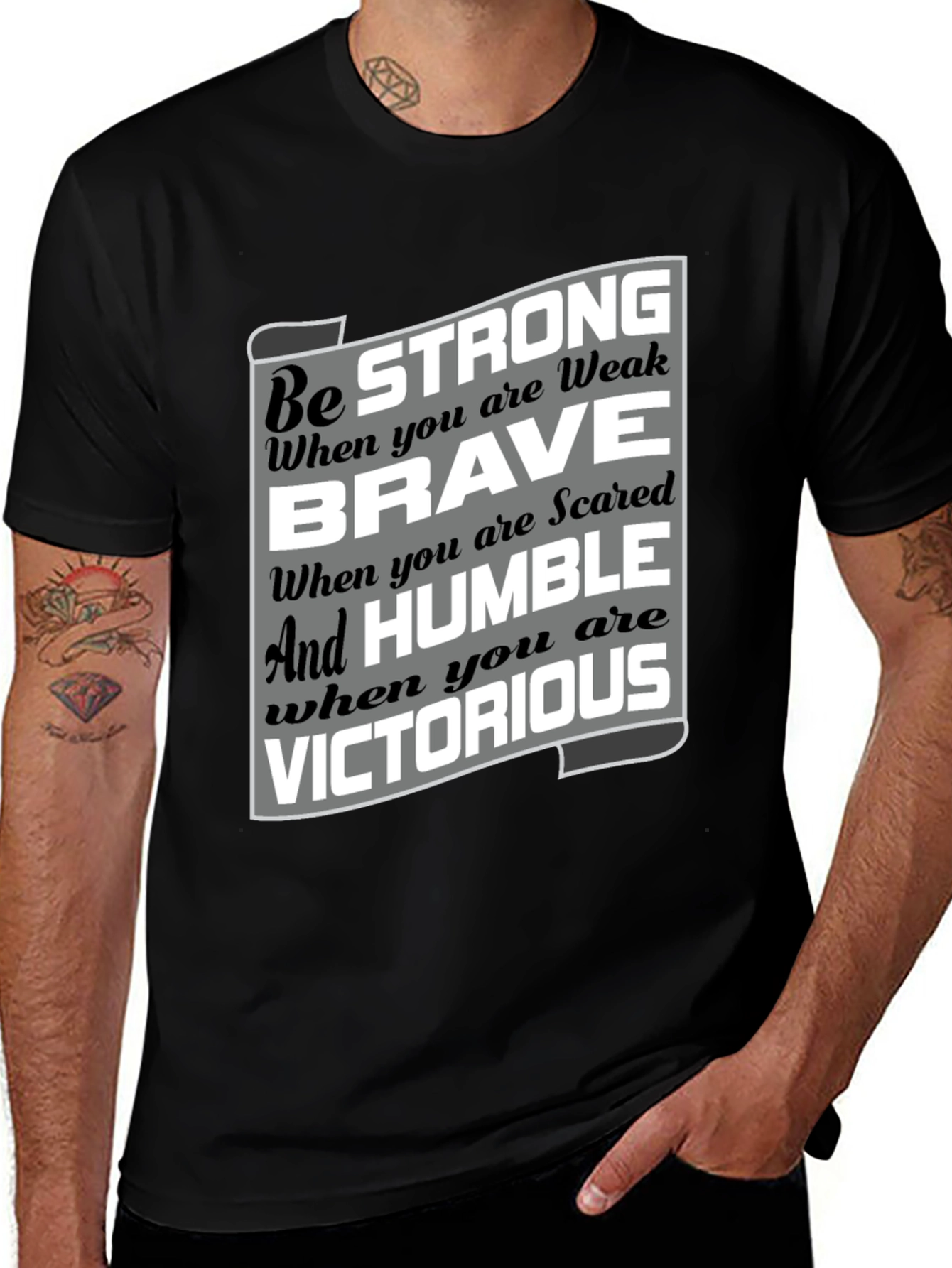 Variant 26 of Be Strong Brave Humble Victorious Graphic T-Shirt