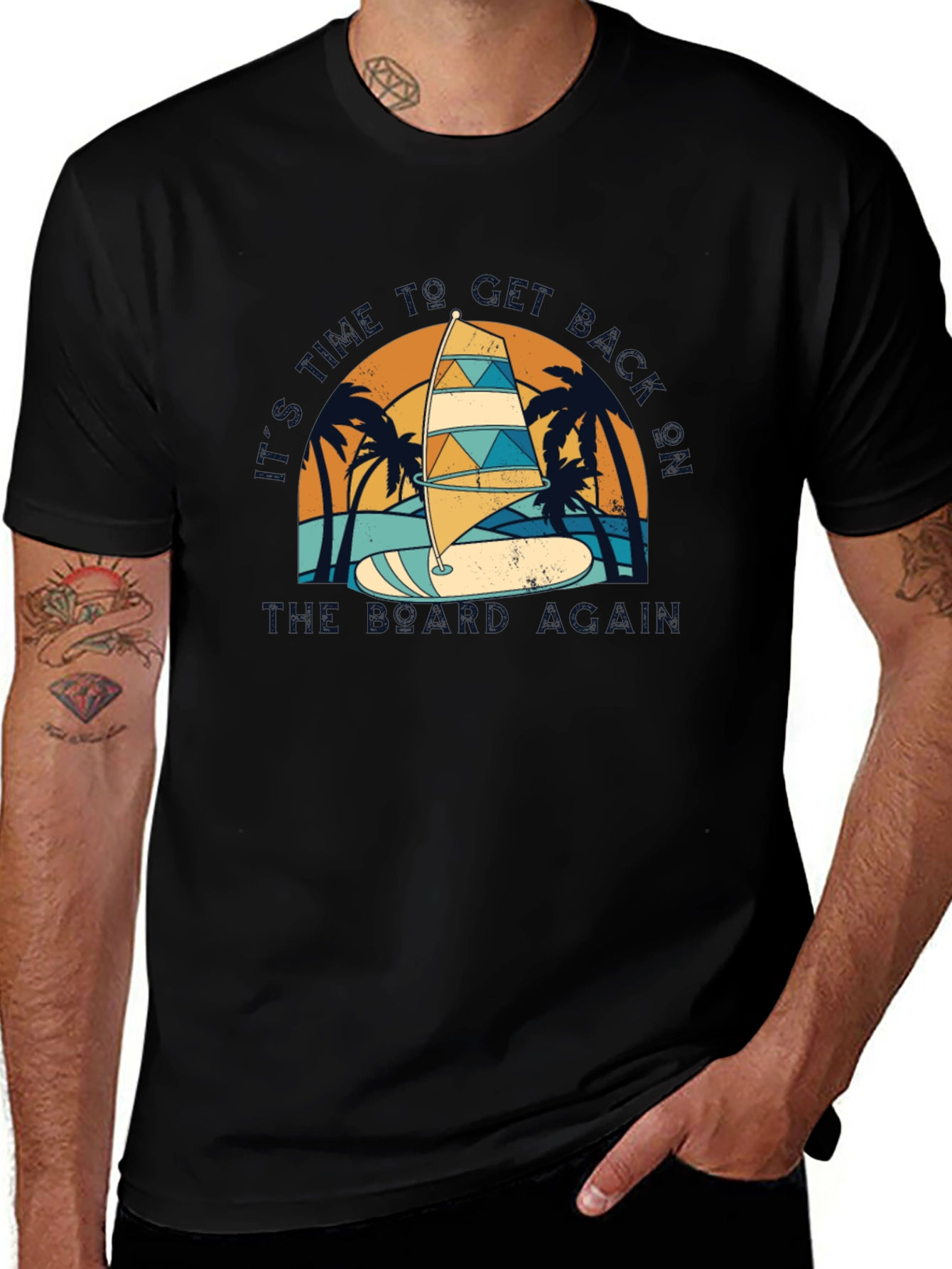 Windsurfing Graphic T-Shirt - Get Back On The Board!