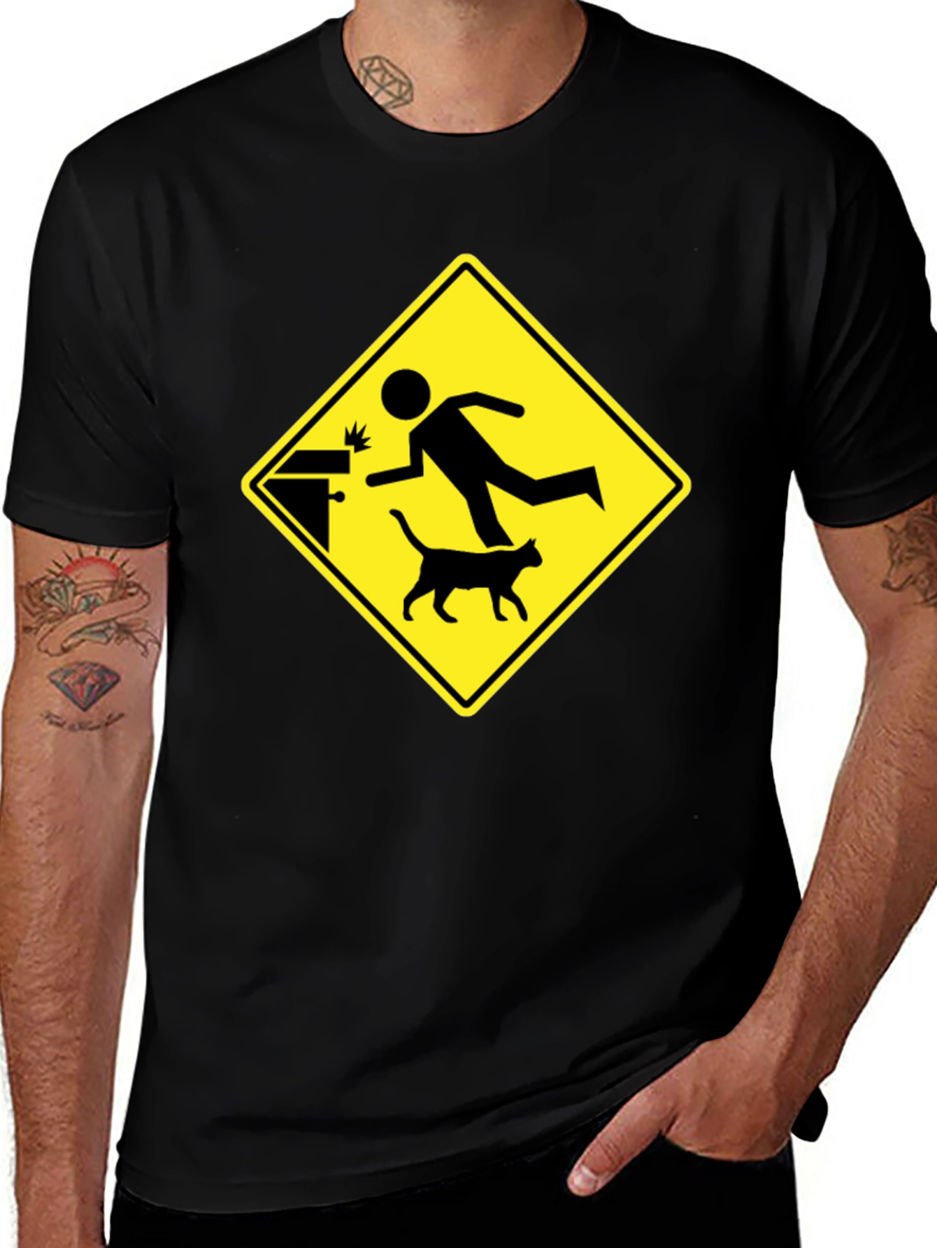 Variant 2 of Warning! Tripping Hazard Graphic Tee