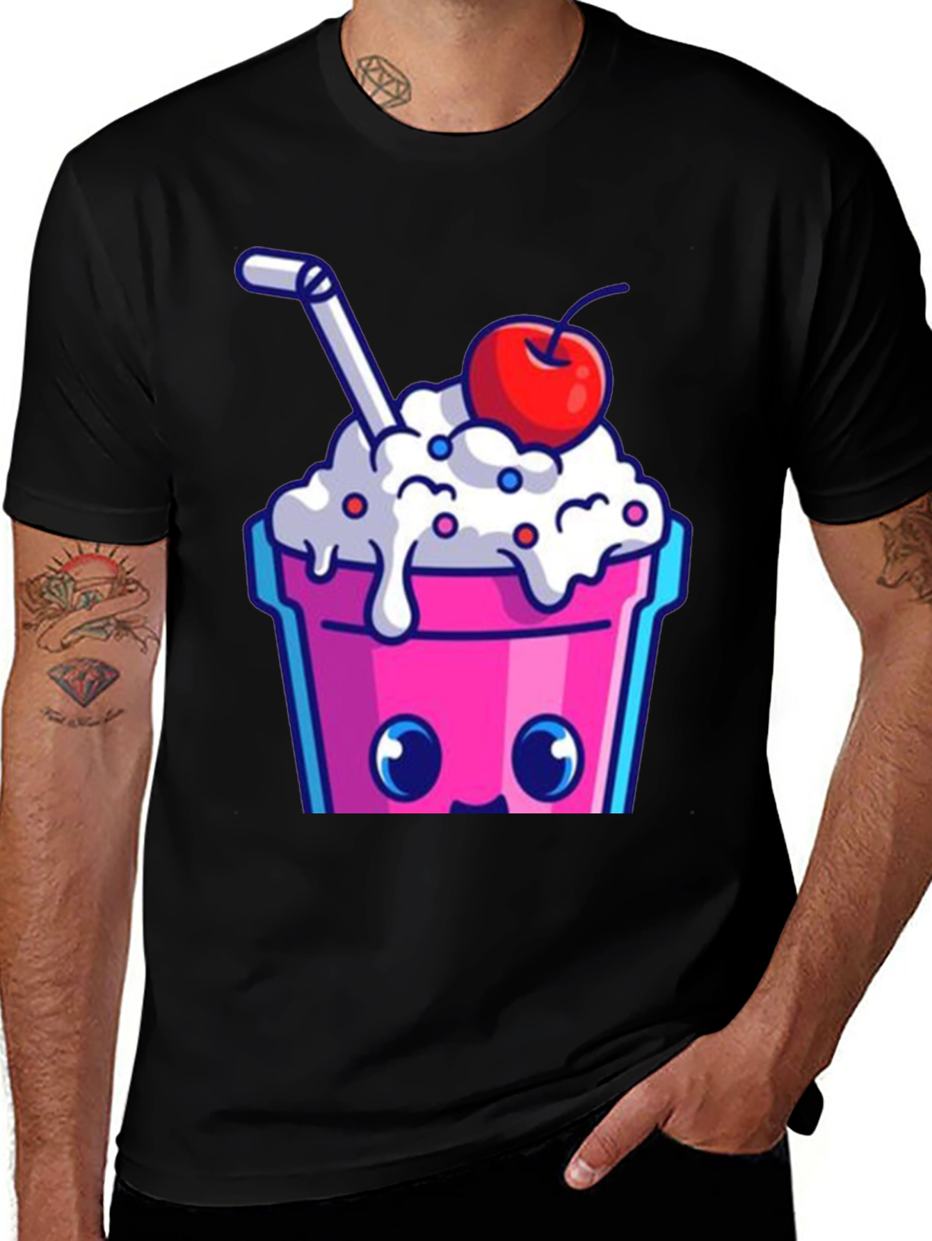 Variant 23 of Cute Kawaii Milkshake Graphic Tee - Fun Style