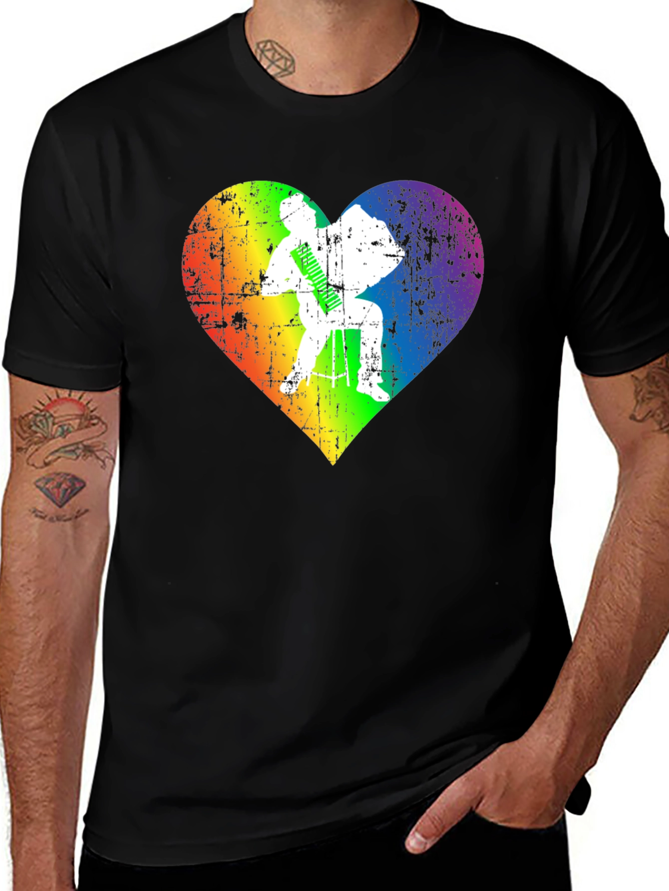 Variant 13 of Rainbow Heart Accordion Player T-Shirt