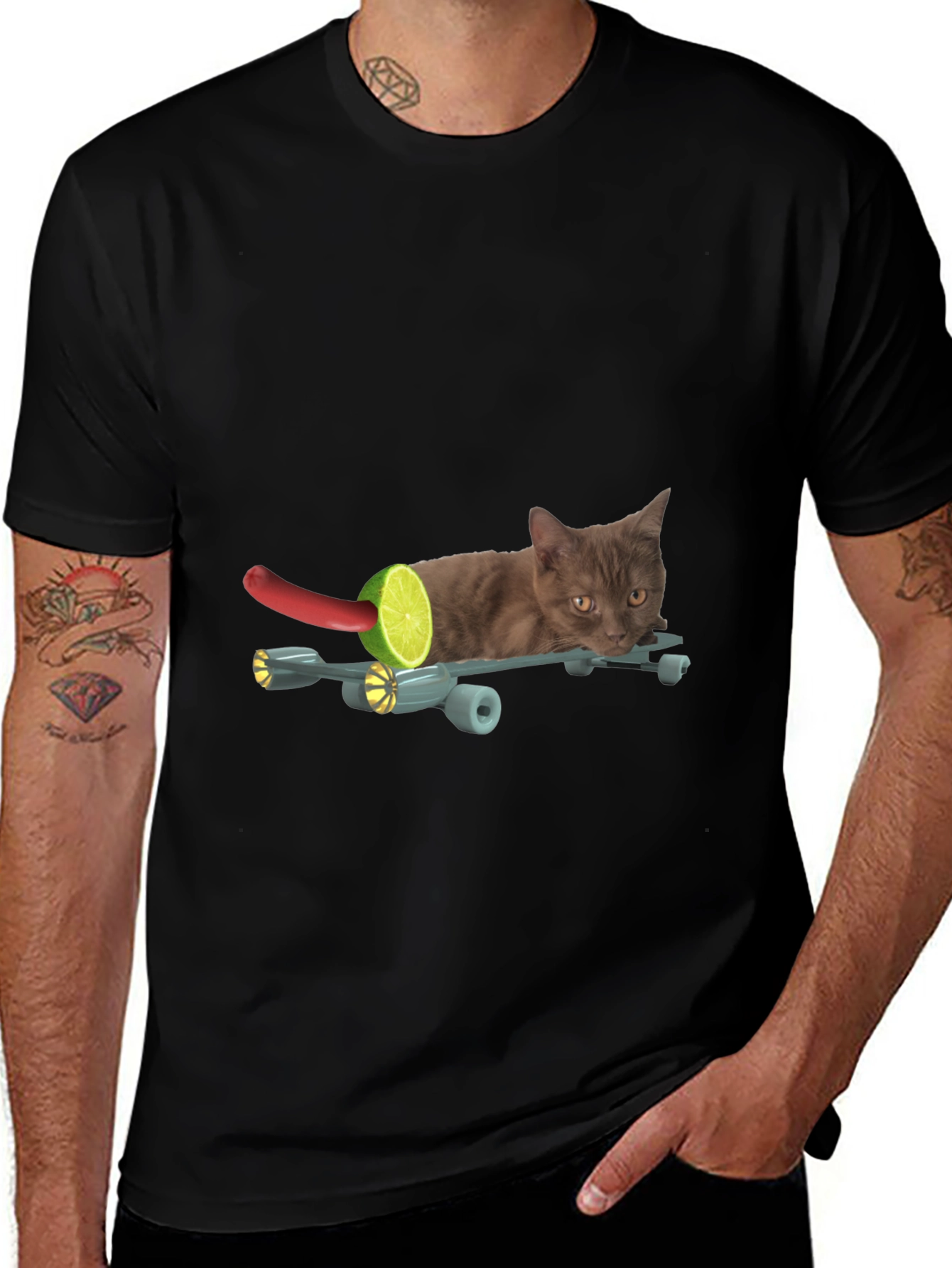 Variant 8 of Funny Cat on Skateboard T-Shirt - Unique Graphic Tee