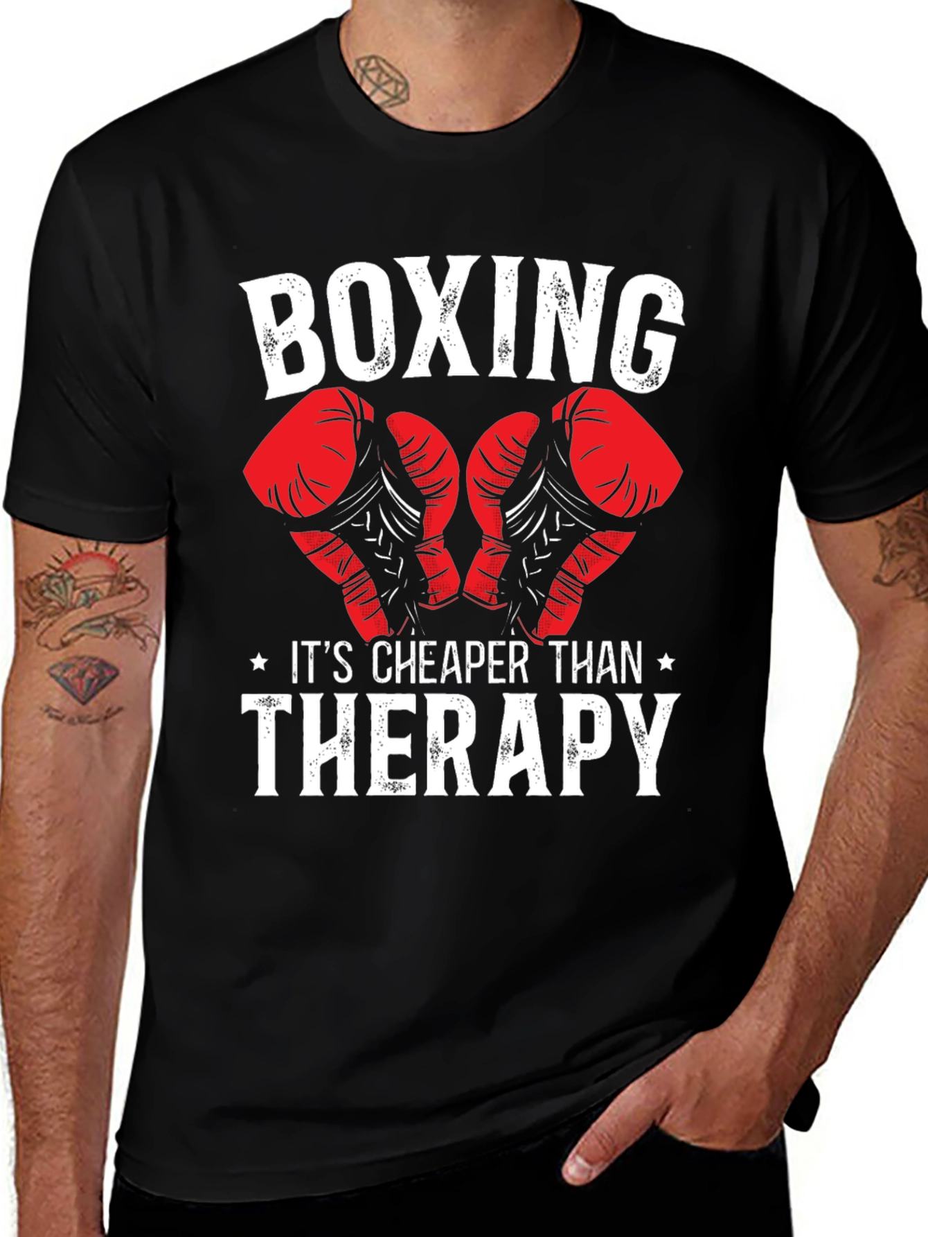 Variant 12 of Boxing Cheaper Than Therapy Graphic T-Shirt