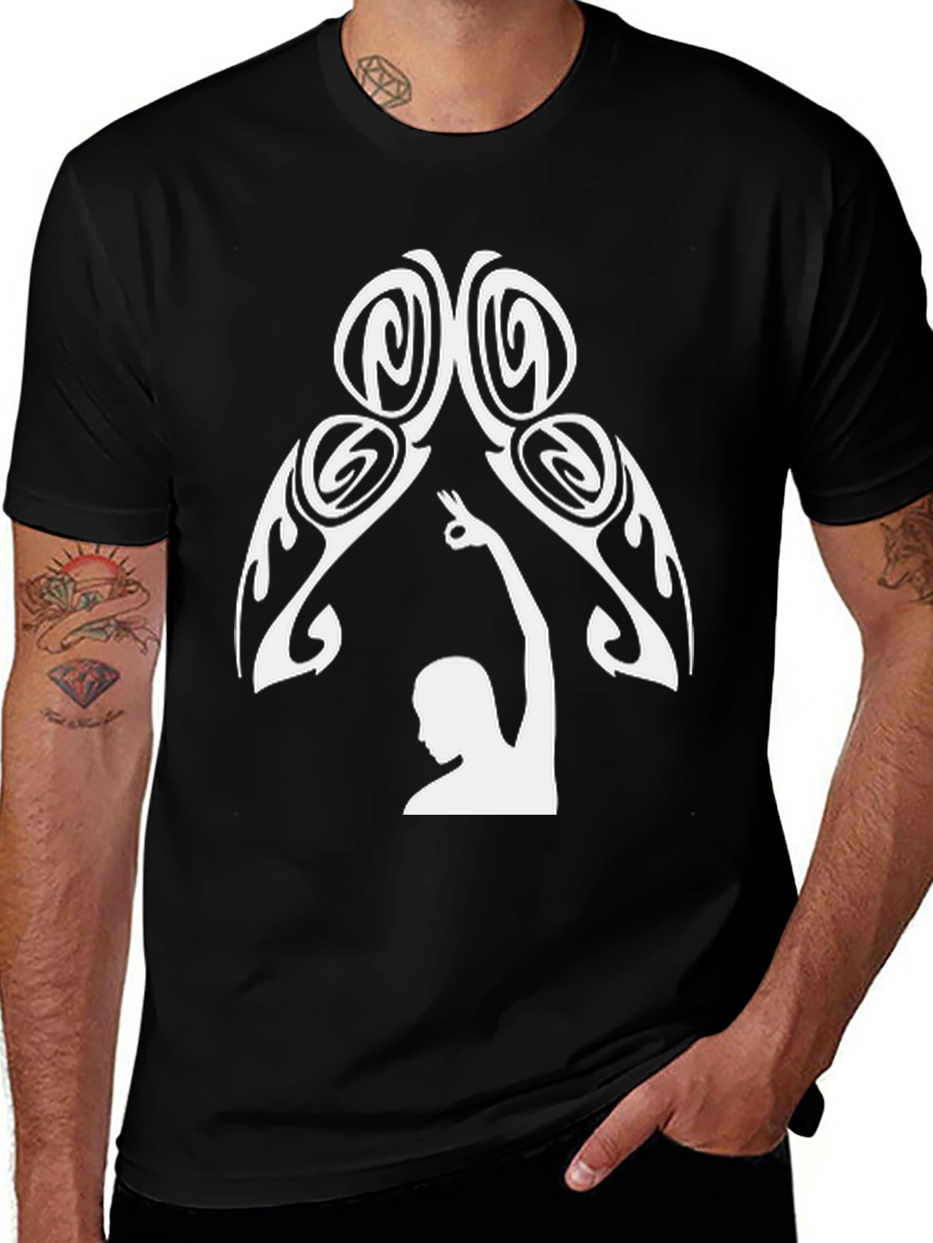Tribal Dancer Graphic Black T-Shirt