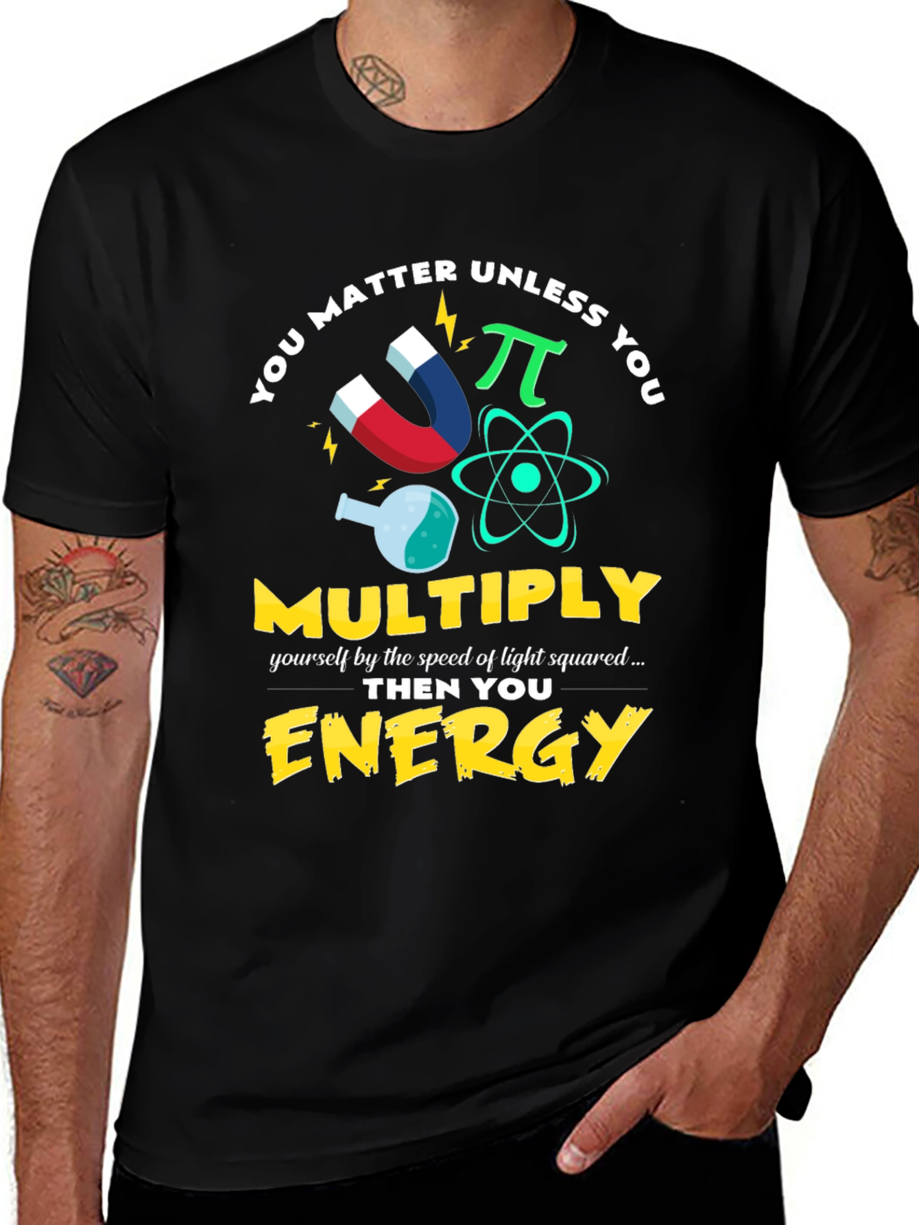 Variant 16 of Science Humor T-Shirt - E=mc² Physics Tee