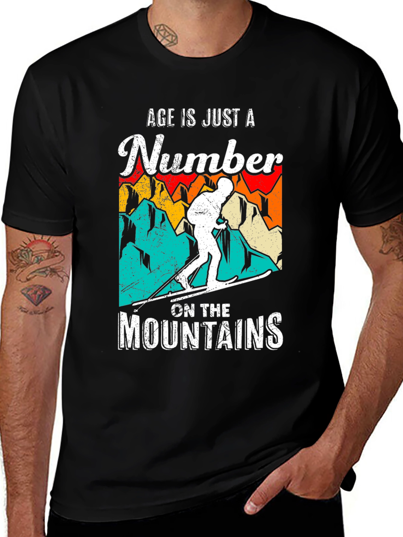 Variant 10 of Age is Just a Number Skiing T-Shirt