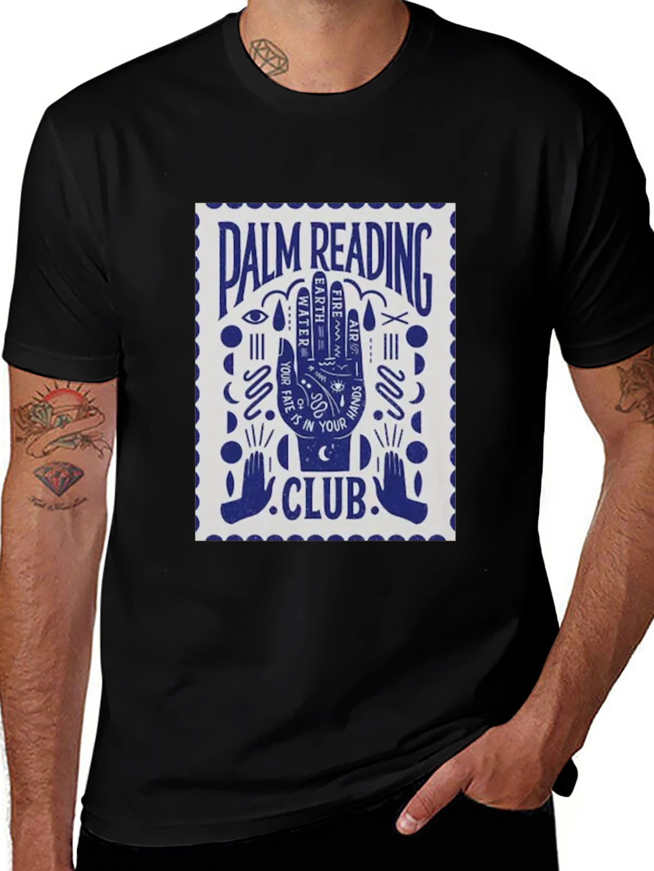 Variant 10 of Palm Reading Club Graphic Tee - Black