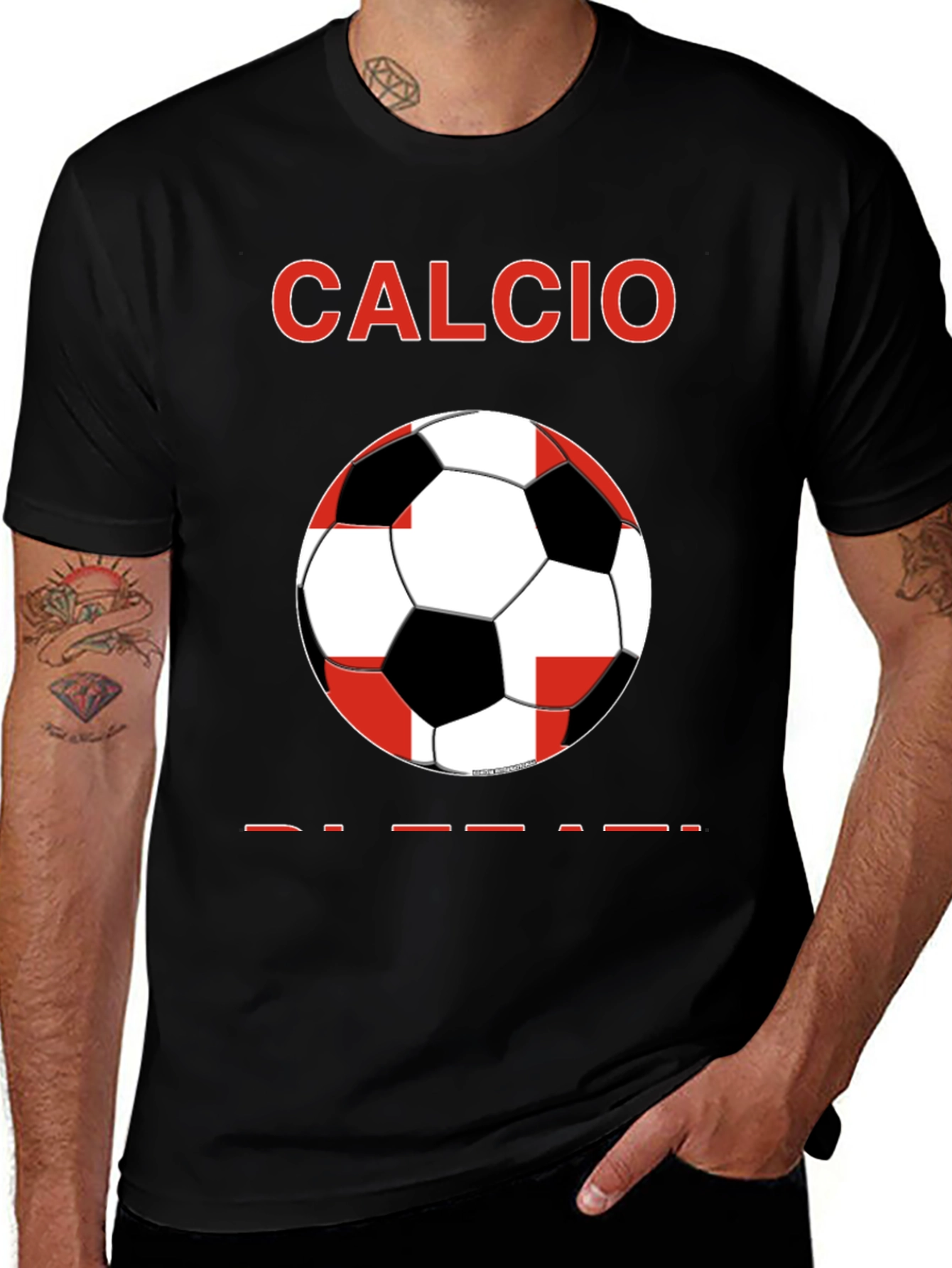 Variant 10 of Calcio Soccer Graphic Tee - Black