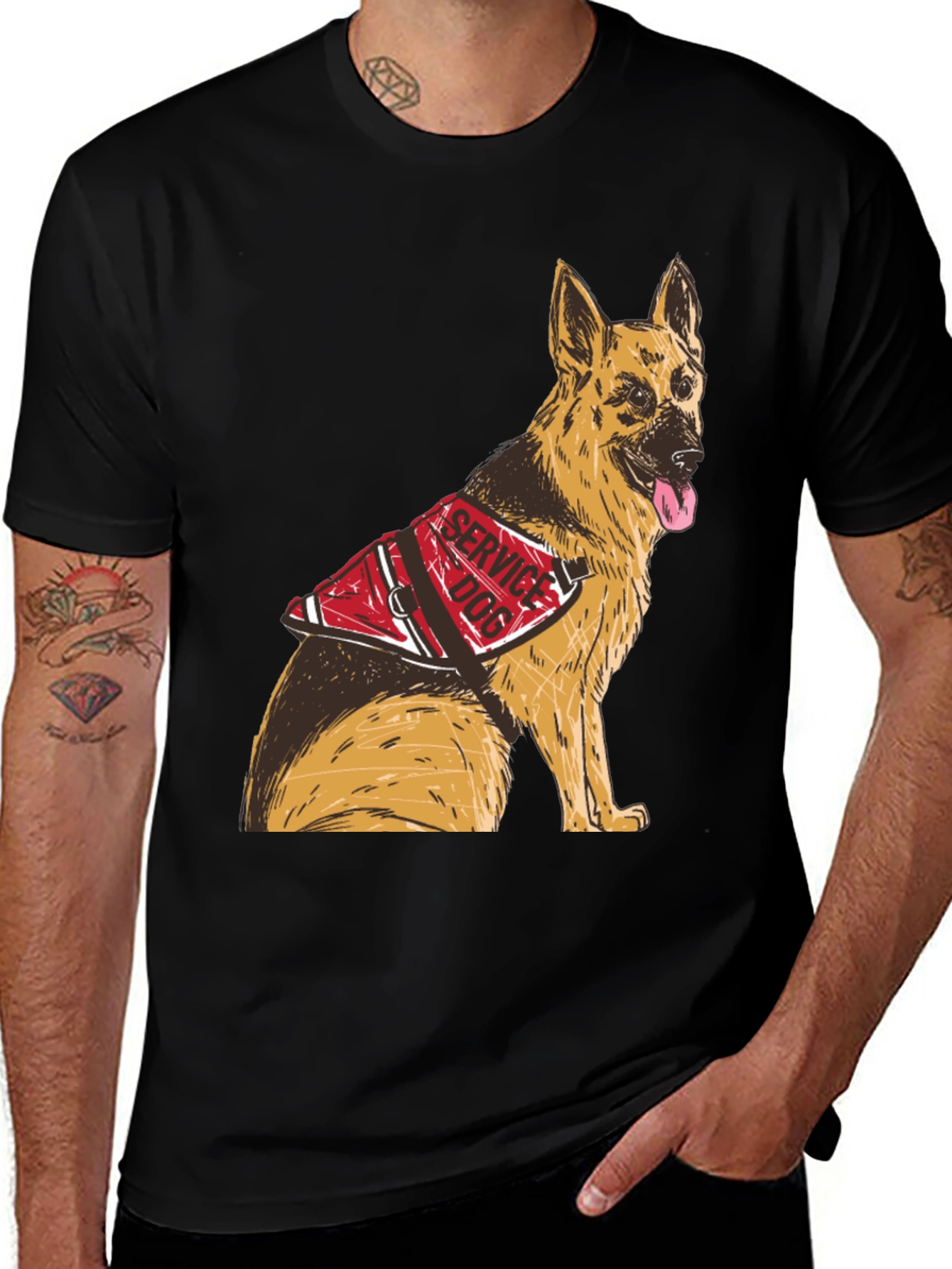 Variant 17 of Service Dog German Shepherd Graphic Tee