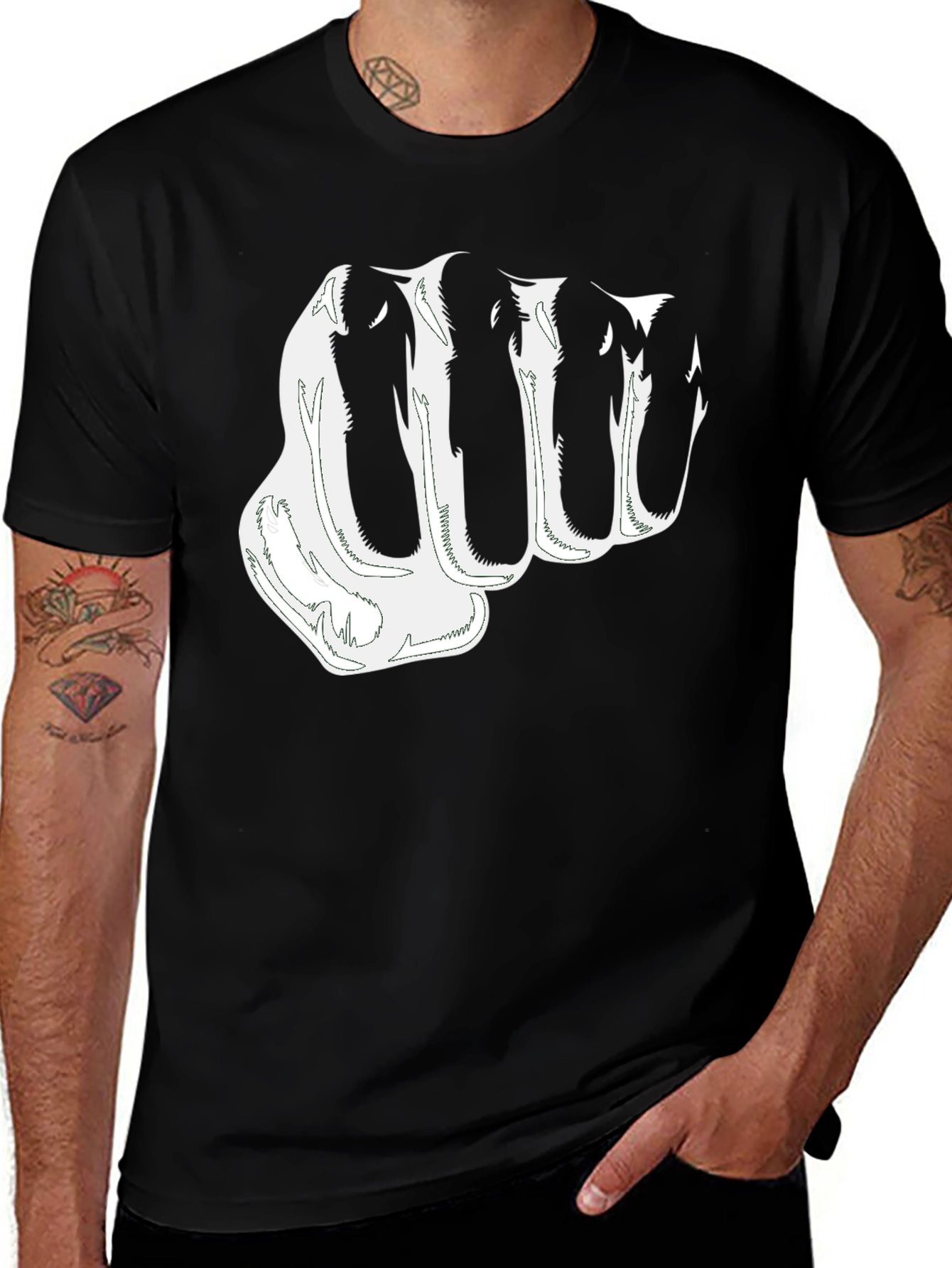 Variant 12 of Fist Graphic Print Black T-Shirt