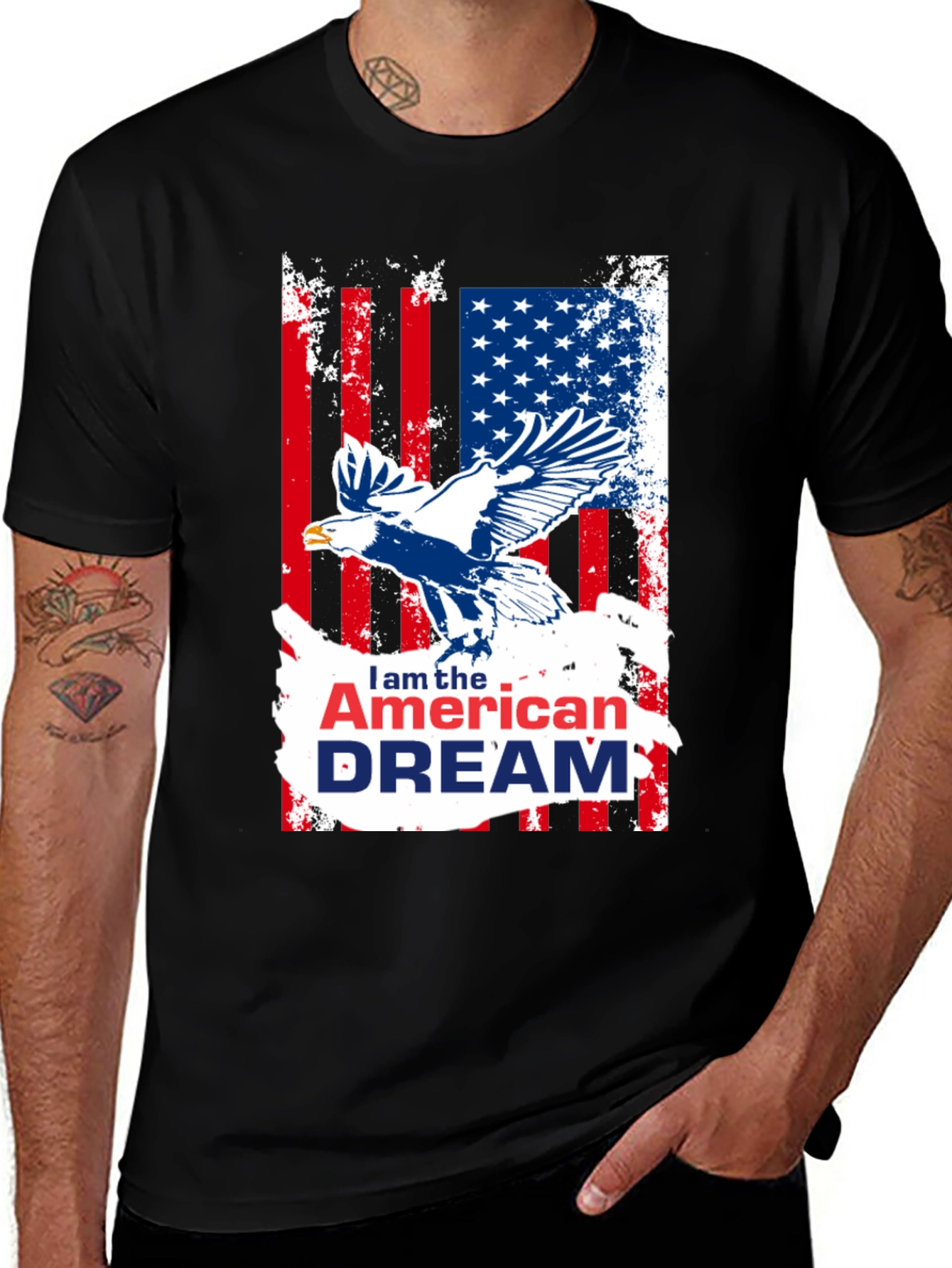 American Dream Eagle Graphic T-Shirt Patriotic USA Pride