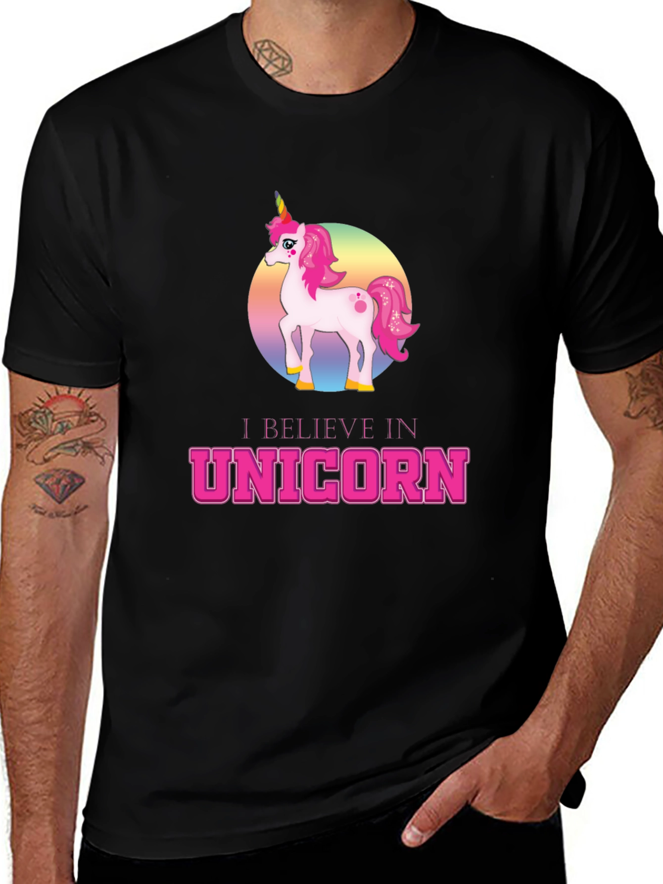 Variant 13 of I Believe In Unicorns - Black Graphic T-Shirt