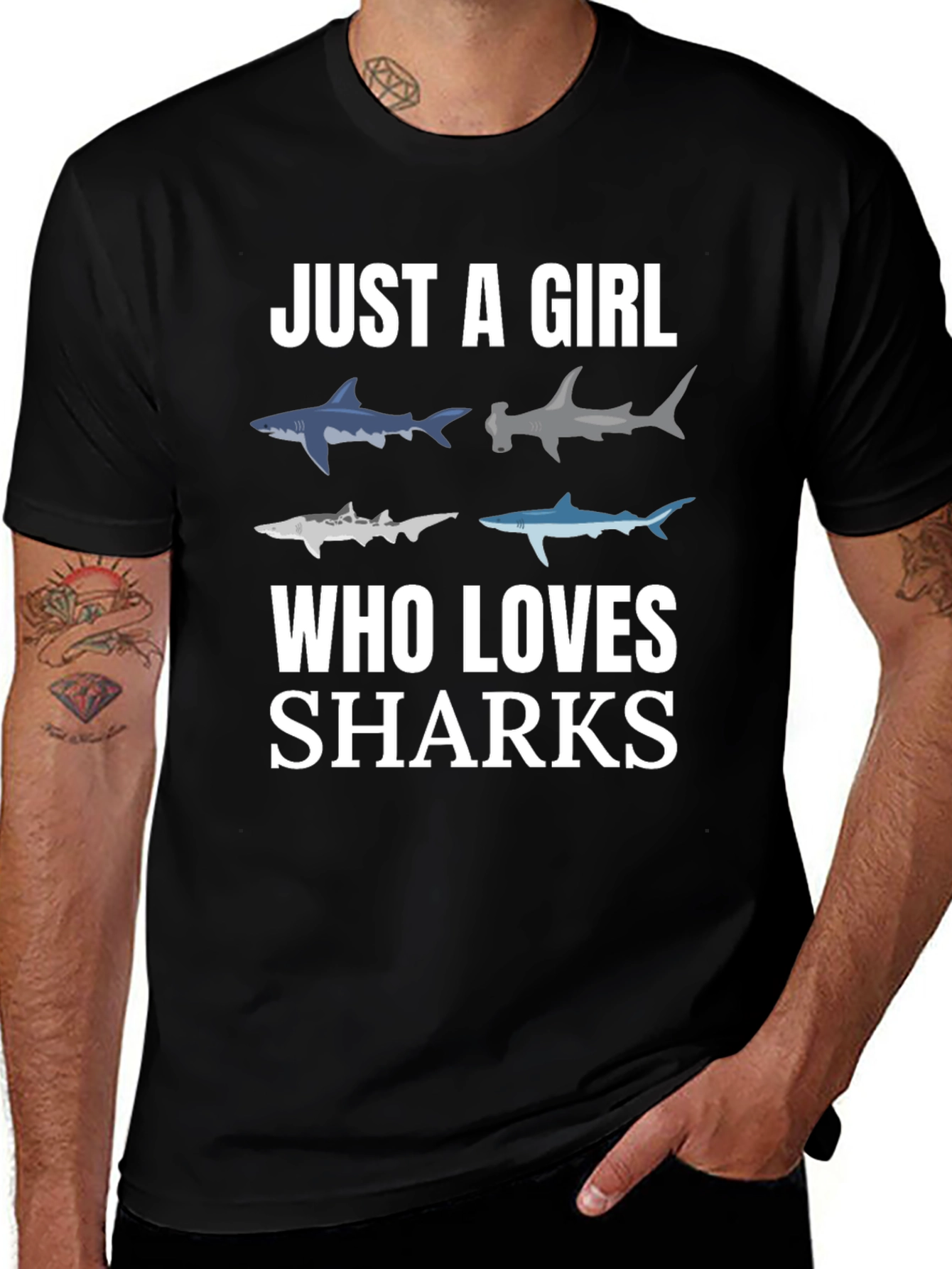 Variant 5 of Just A Girl Who Loves Sharks T-Shirt