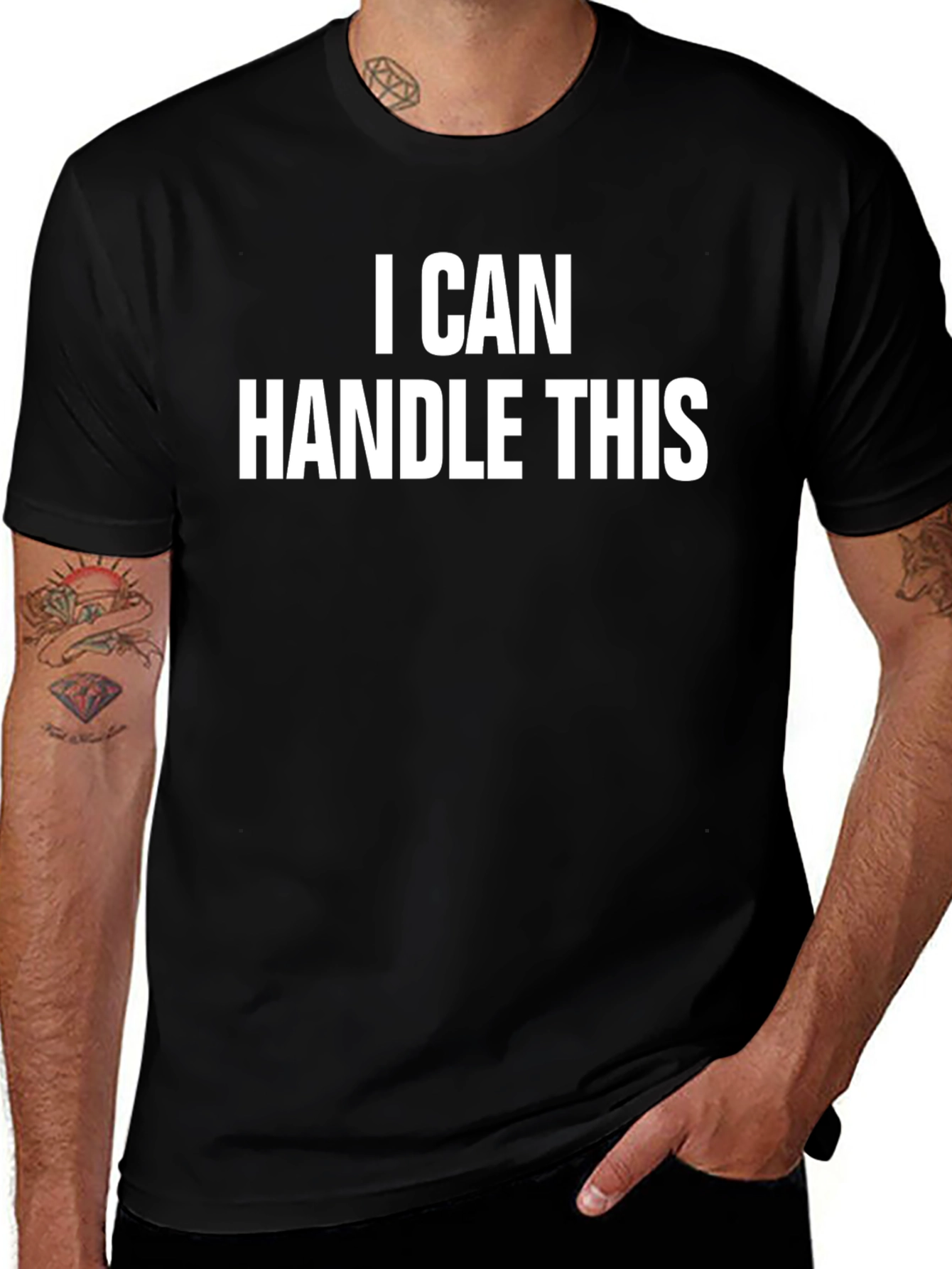 Black I Can Handle This Graphic Tee - Bold Statement Shirt main image