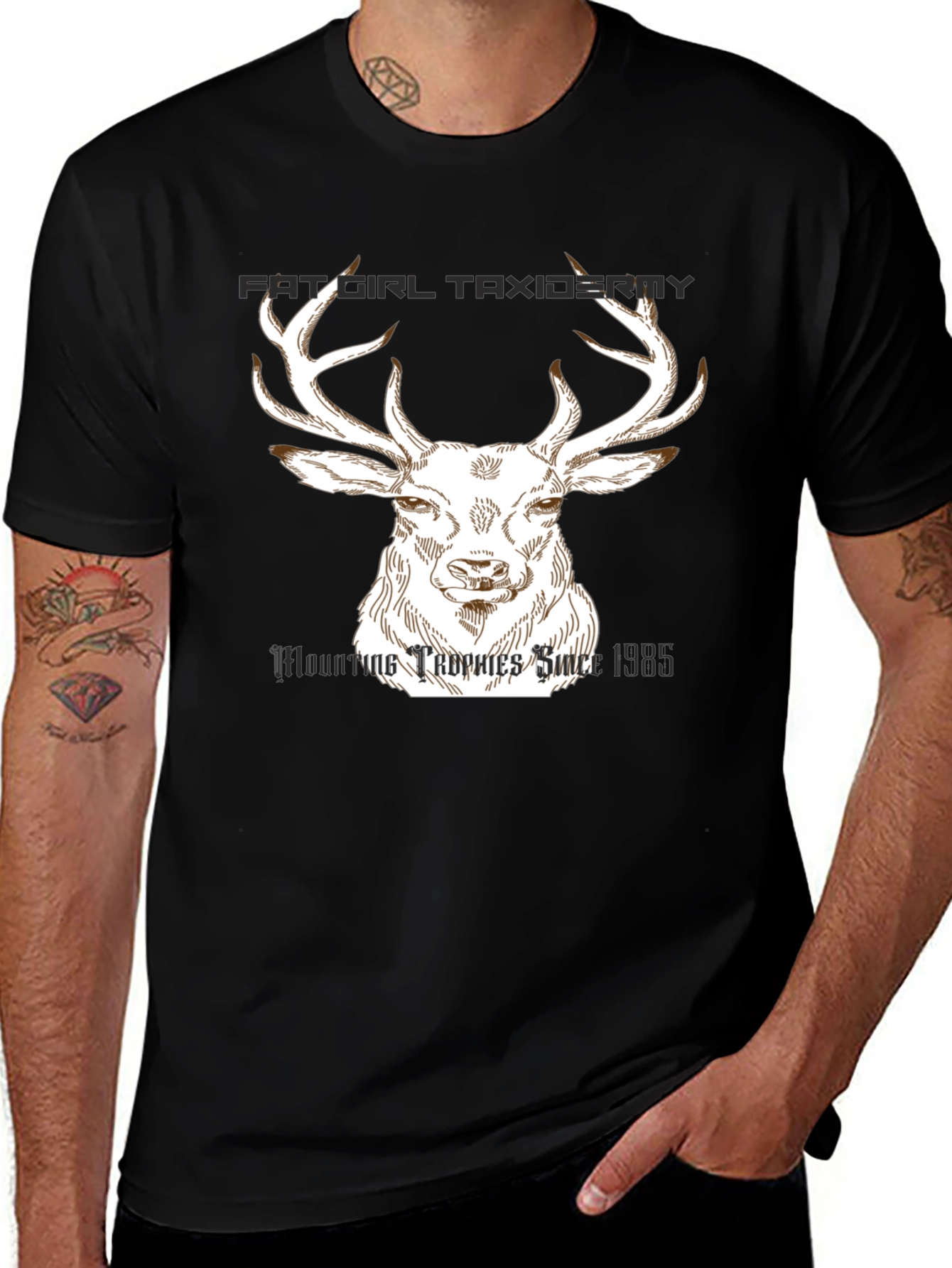Variant 19 of Fat Girl Taxidermy Deer T-Shirt