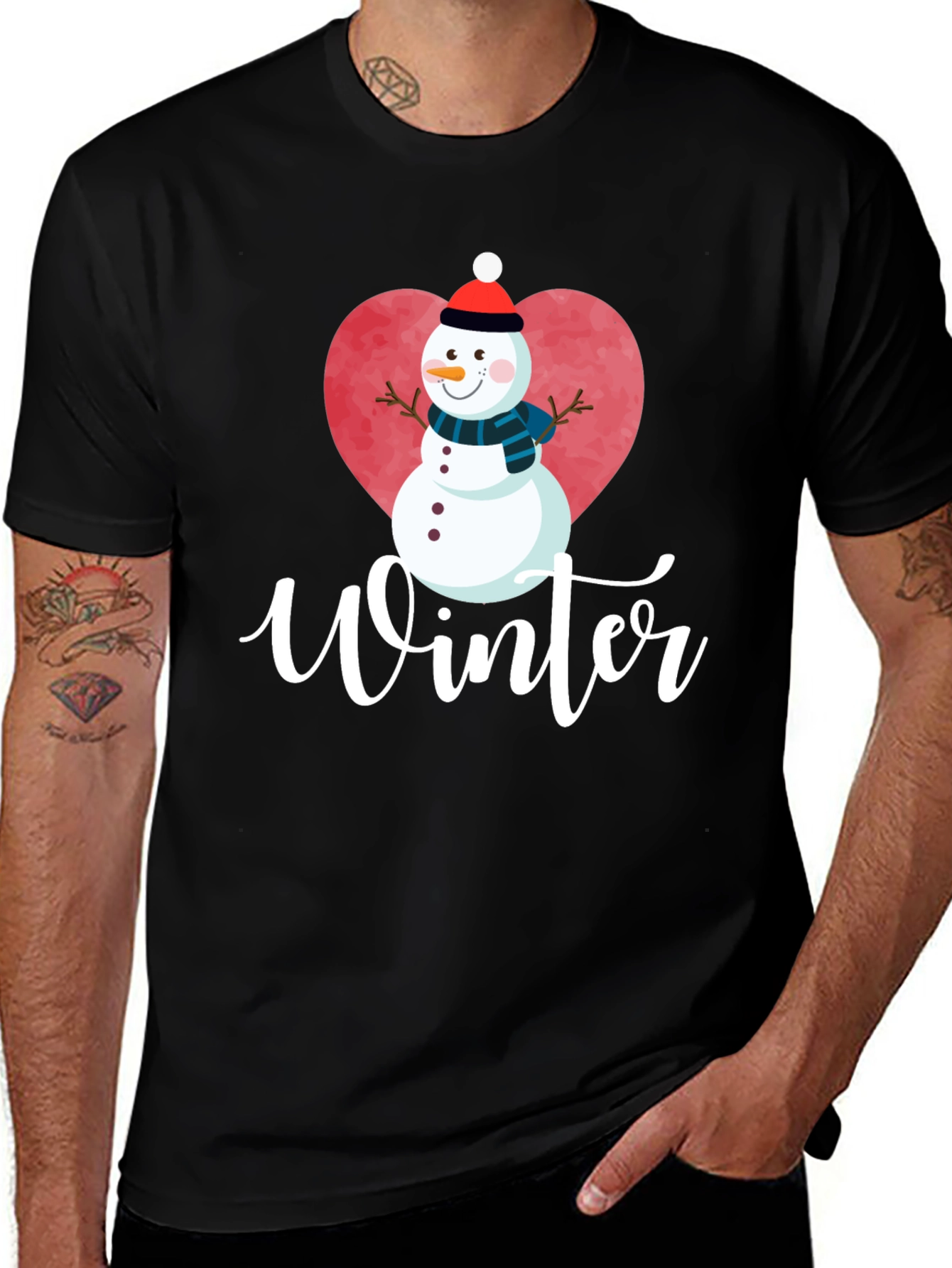 Variant 18 of Winter Snowman Heart T-Shirt