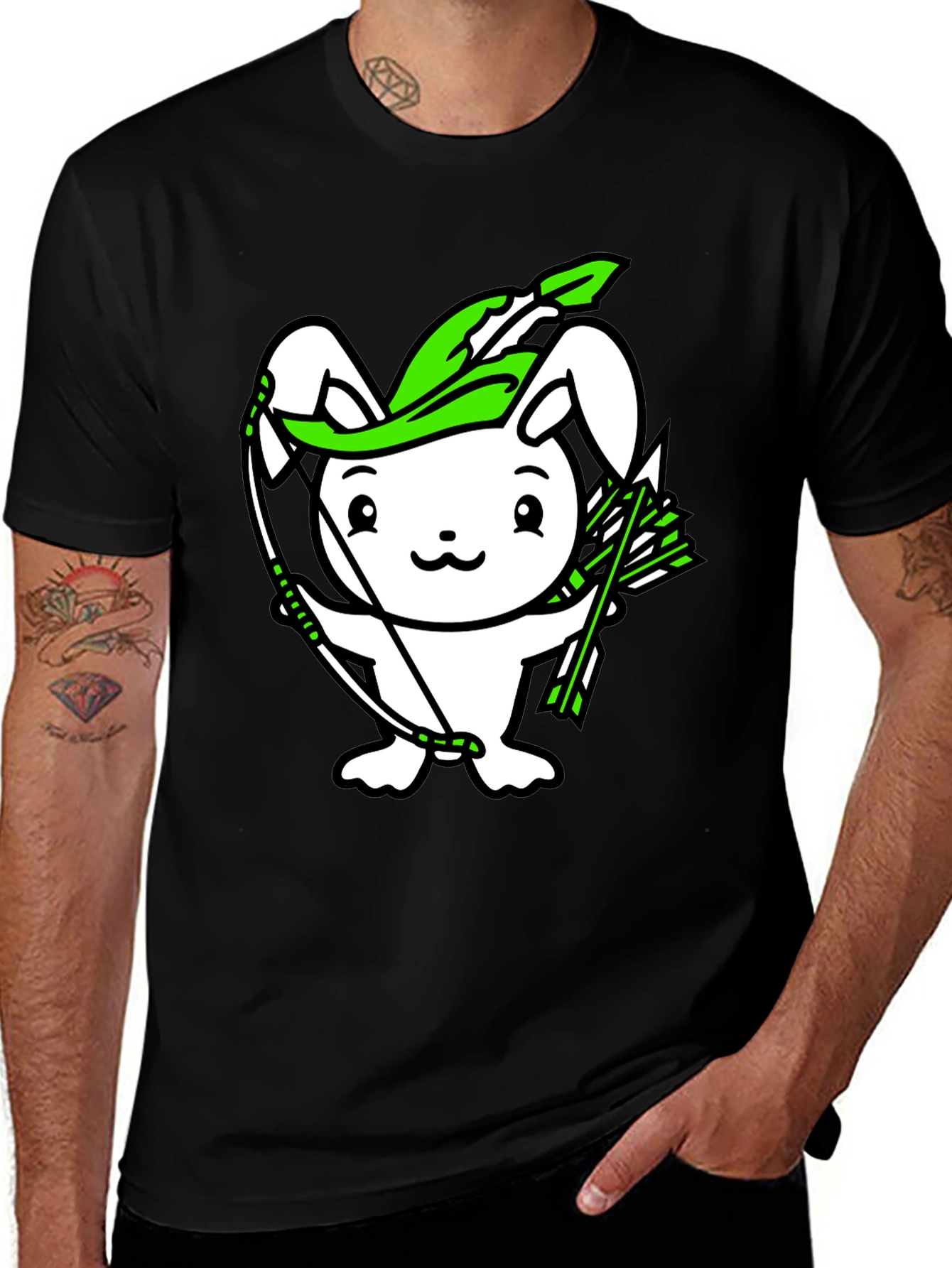 Variant 14 of Rabbit Archer Graphic Tee - Fun, Unique Design